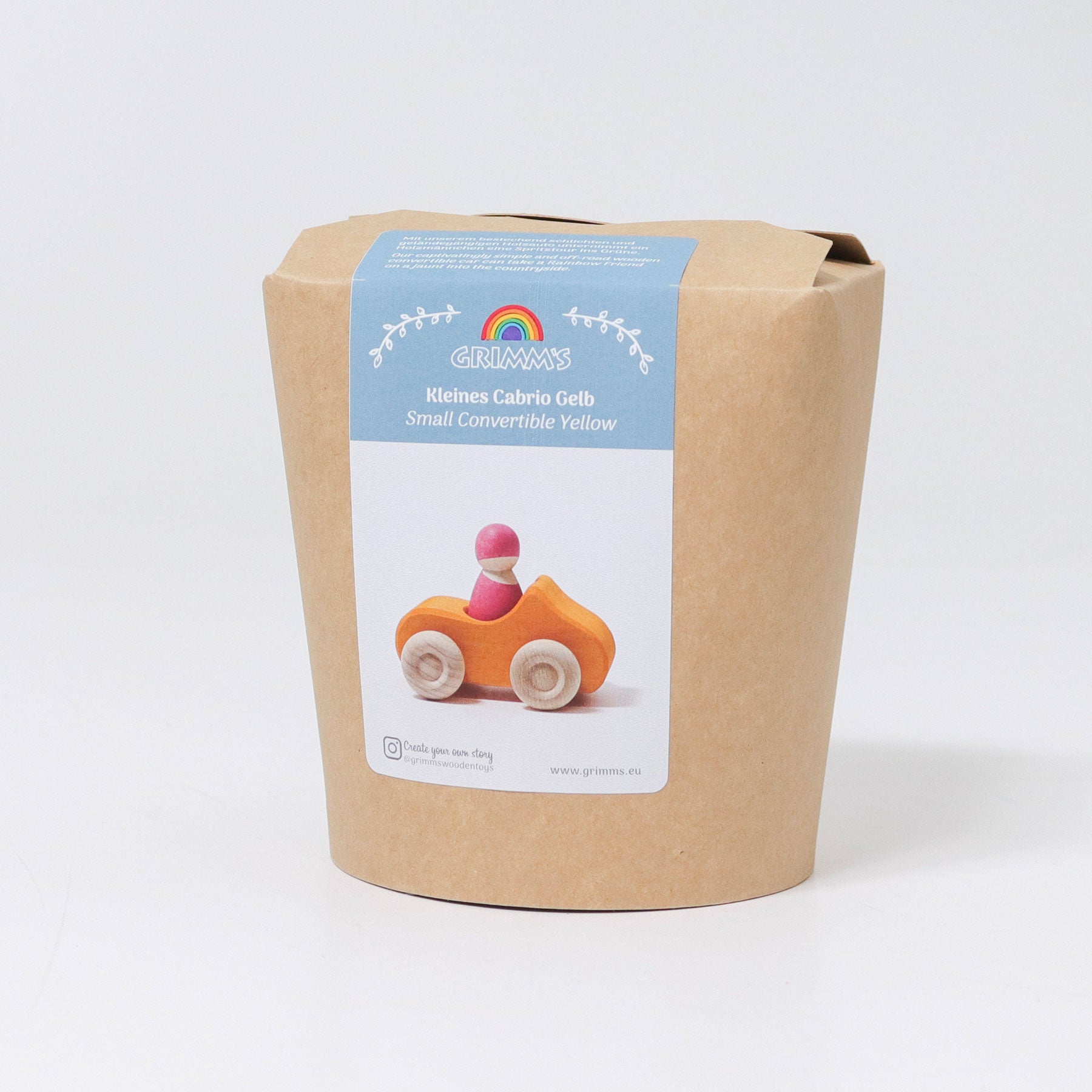 Grimm's - Small Convertible Car Yellow - Grimm's - littleyoyo.ca