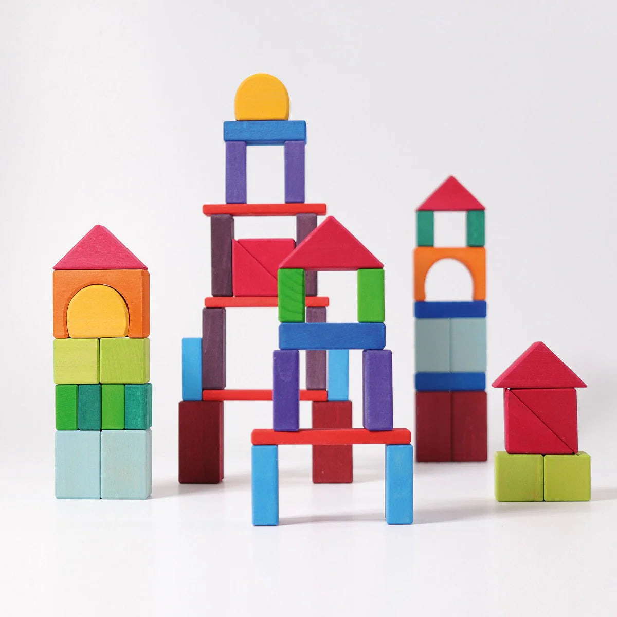 Grimm's - Geometrical Blocks in Net Bag - Multi-colour