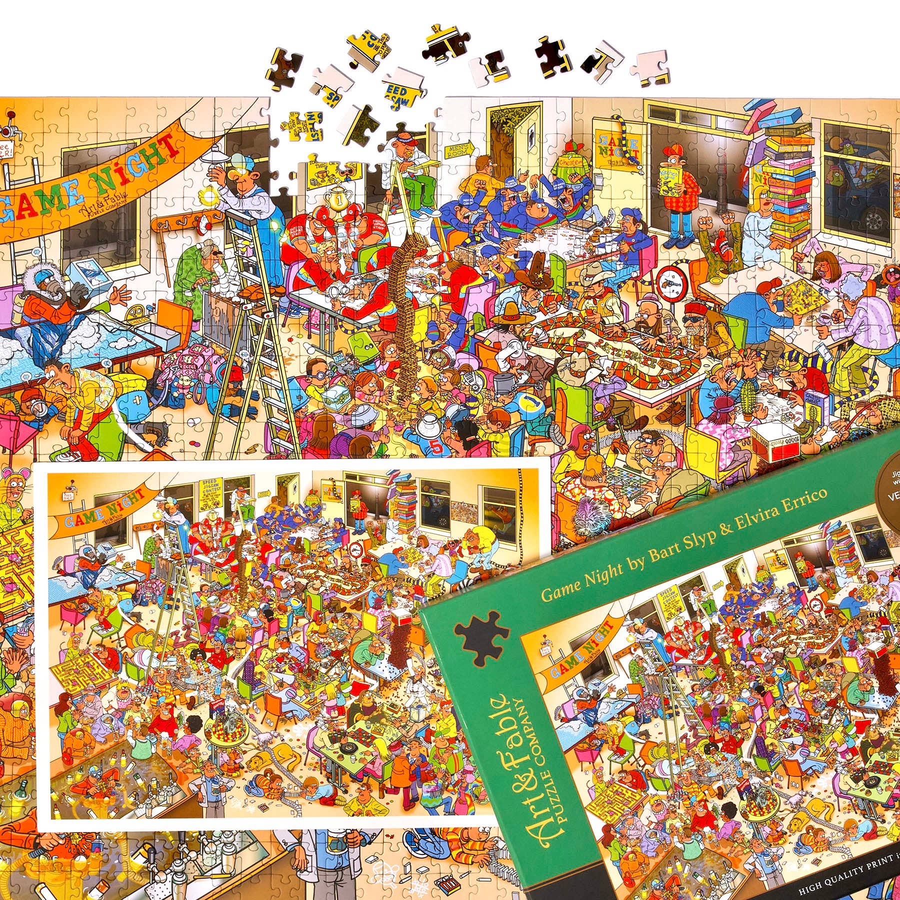 Game Night - 1000pc Velvet-Touch Jigsaw Puzzle - Art & Fable Puzzle Company - littleyoyo.ca