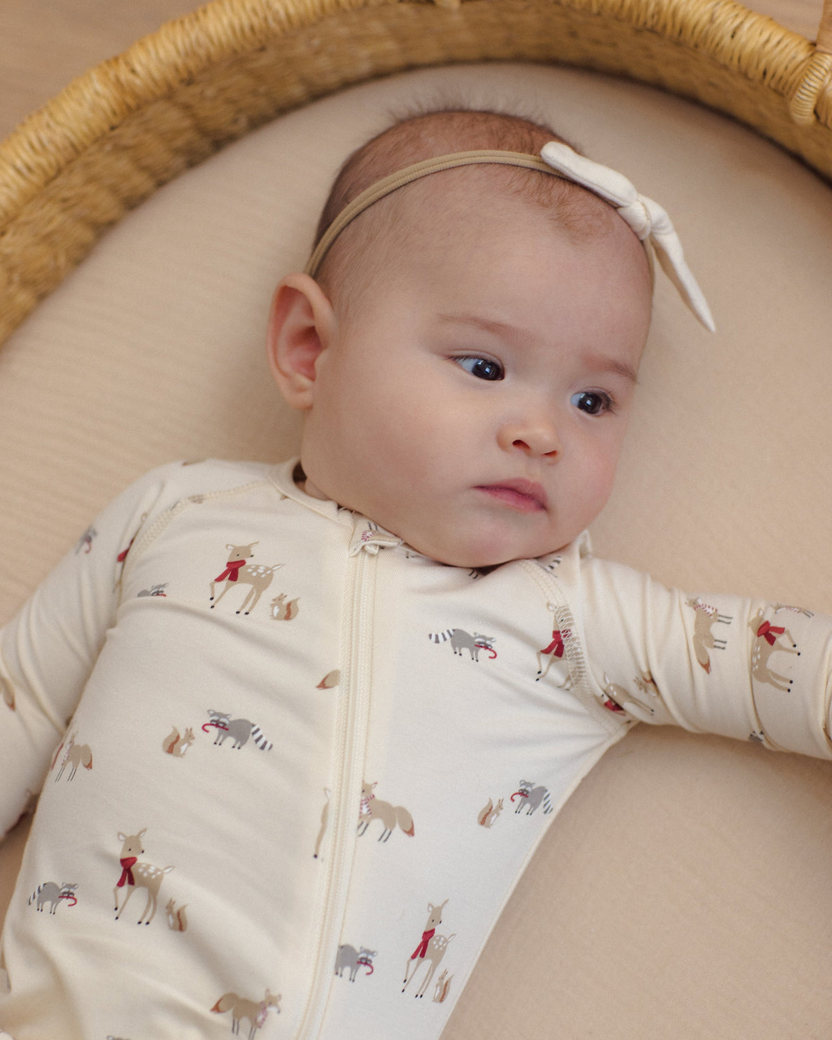Quincy Mae Bamboo Zip Footie Forest Friends