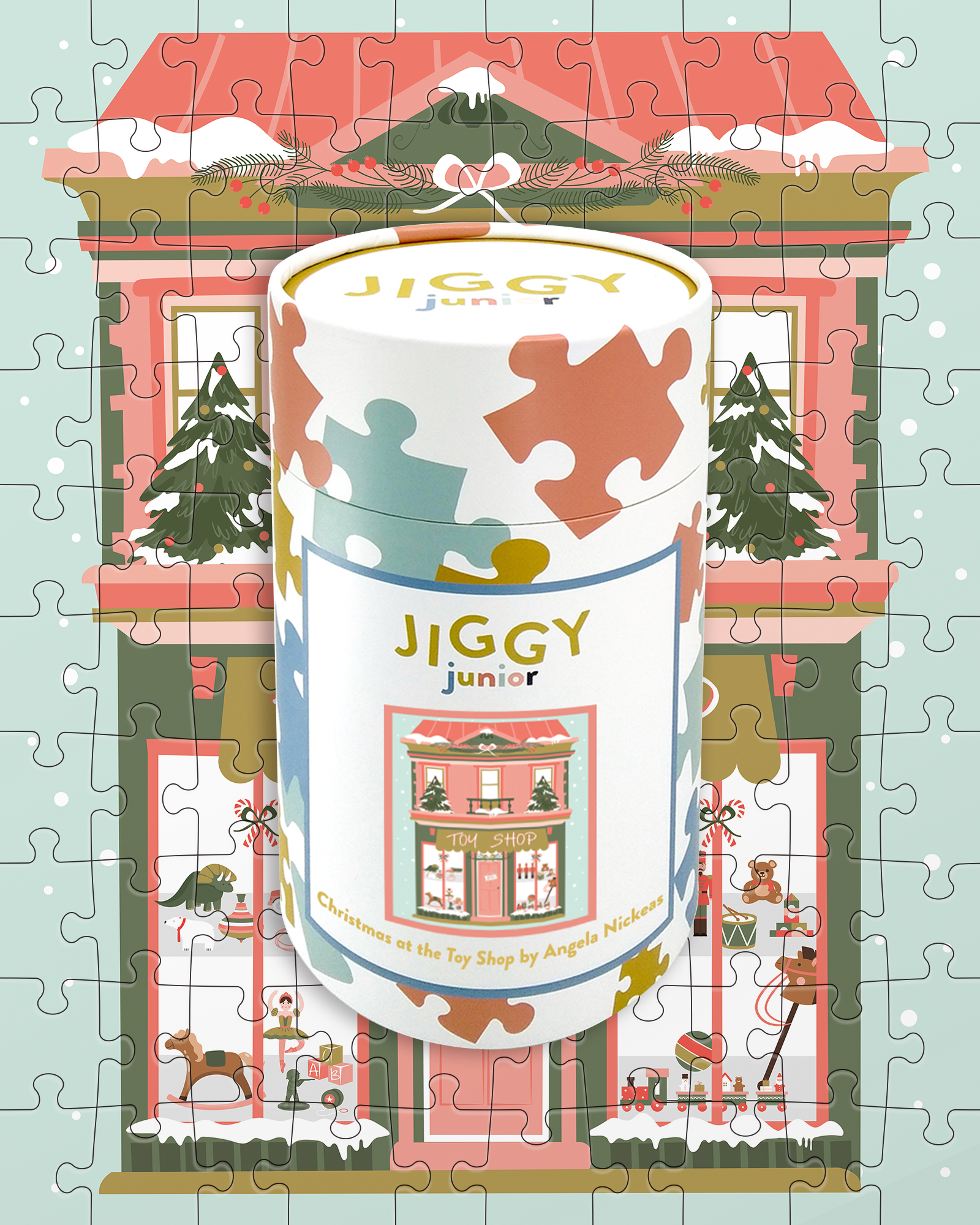 Christmas at the Toy Shop by Angela Nickeas - JIGGY Junior 100pc - JIGGY Puzzles - littleyoyo.ca