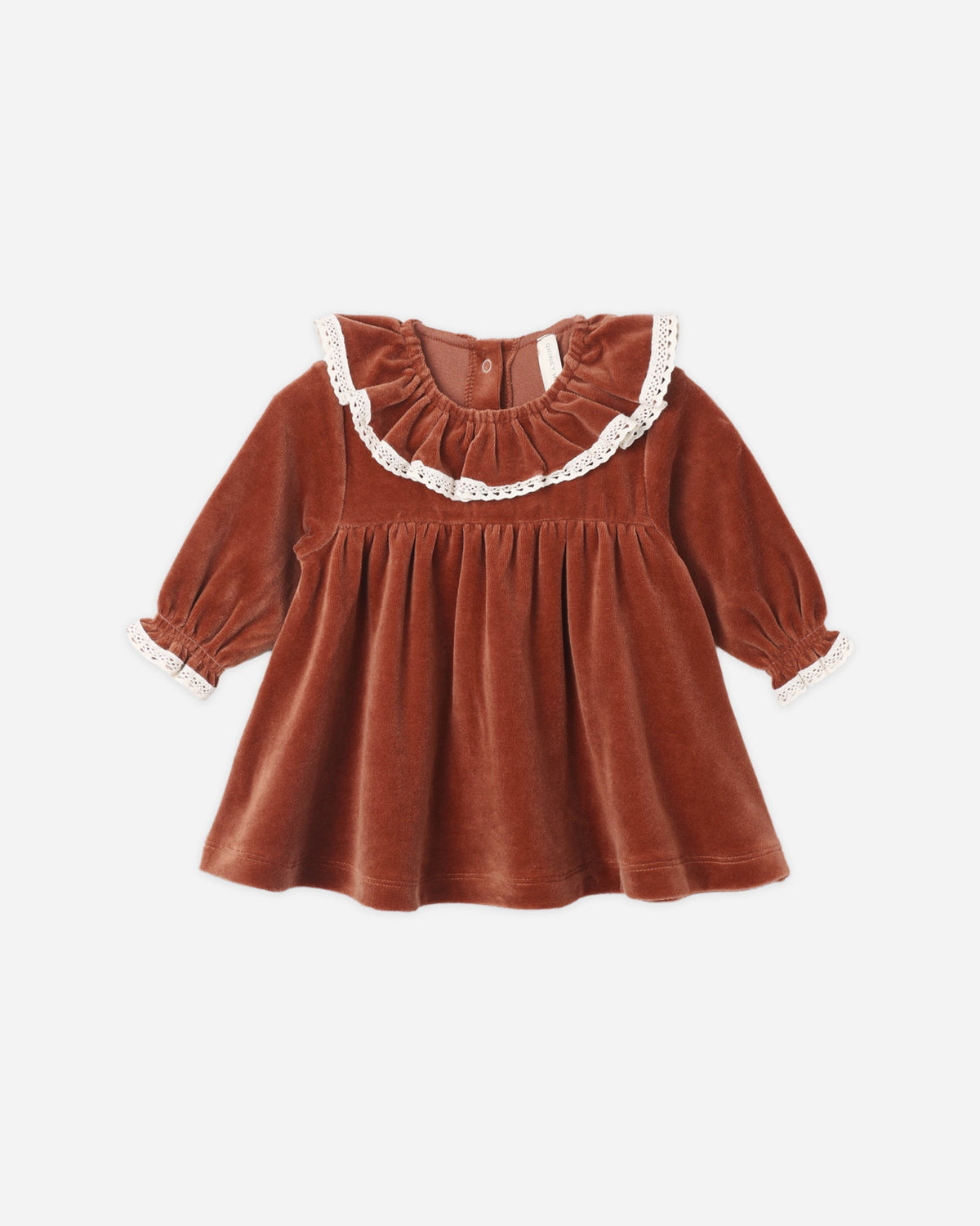 Quincy Mae Velour Baby Dress Redwood
