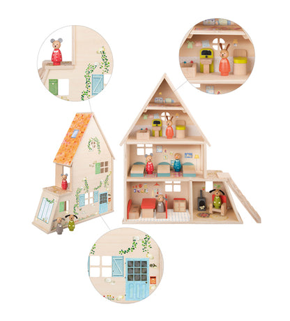 Moulin Roty - Grand Famille - Dollhouse with Furniture