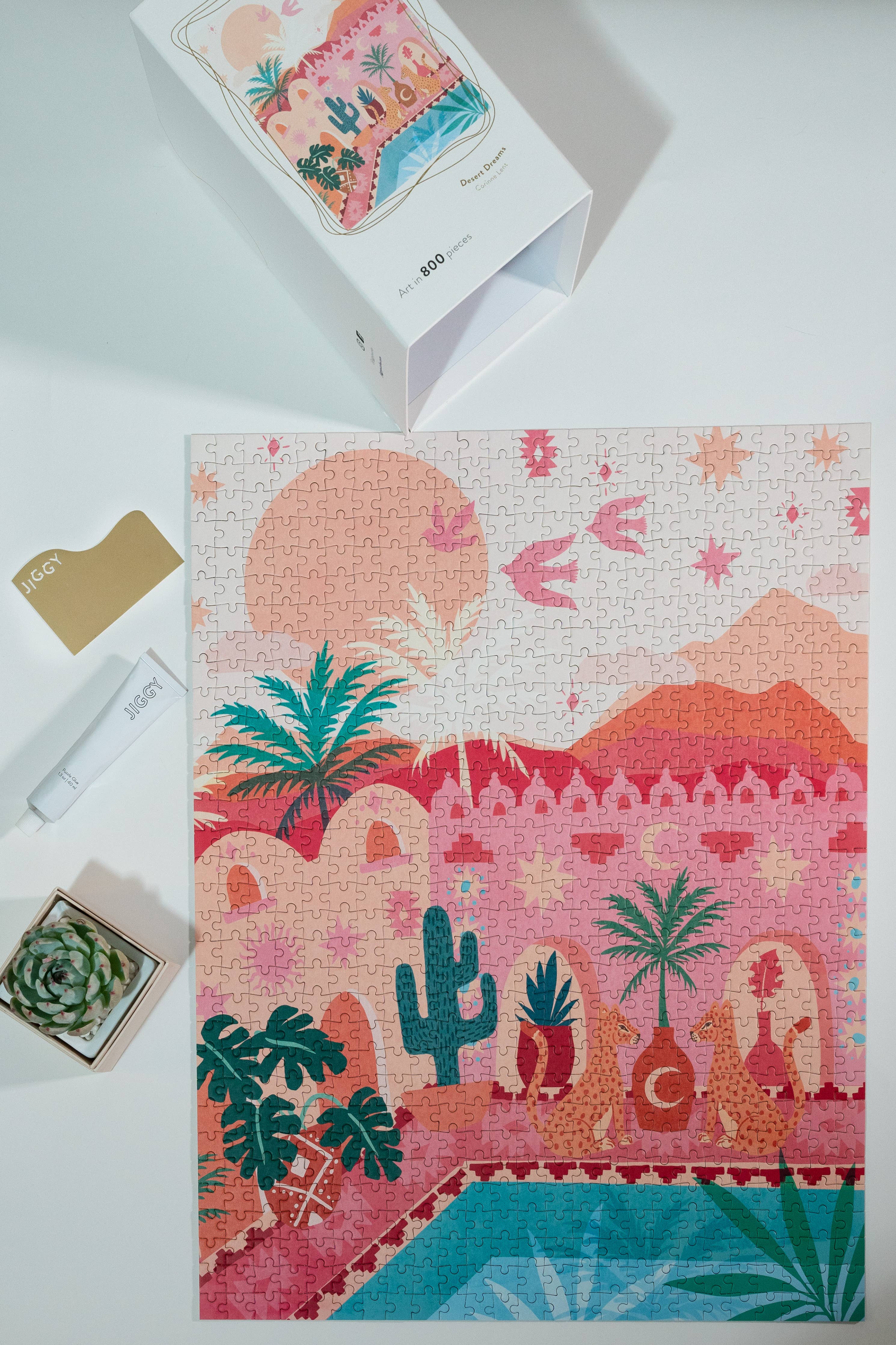 Desert Dreams by Corinne -800pc Puzzle & Glue Kit - JIGGY Puzzles - littleyoyo.ca