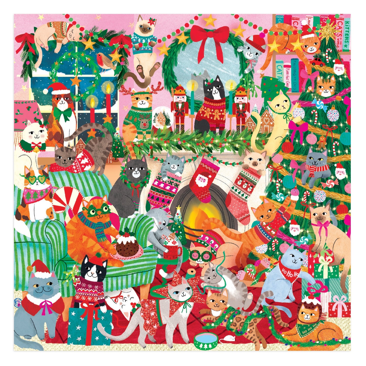 Mudpuppy - Merry Catmas! - 500 Piece Jigsaw Puzzle