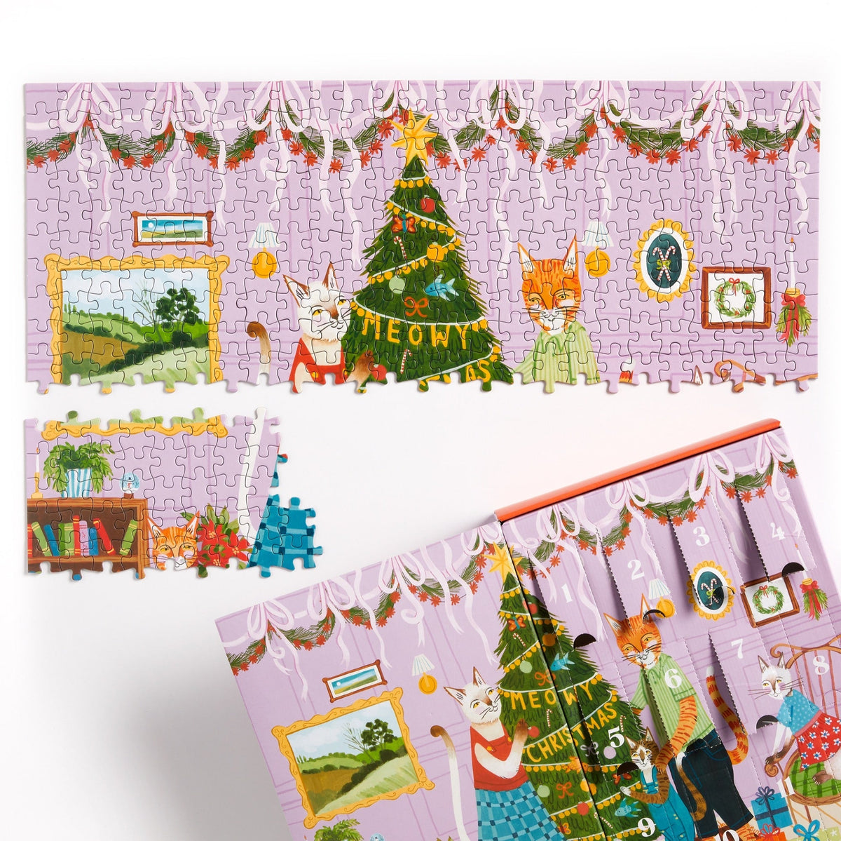 Meowy Christmas 12 Days of Puzzles - 500 Piece Countdown