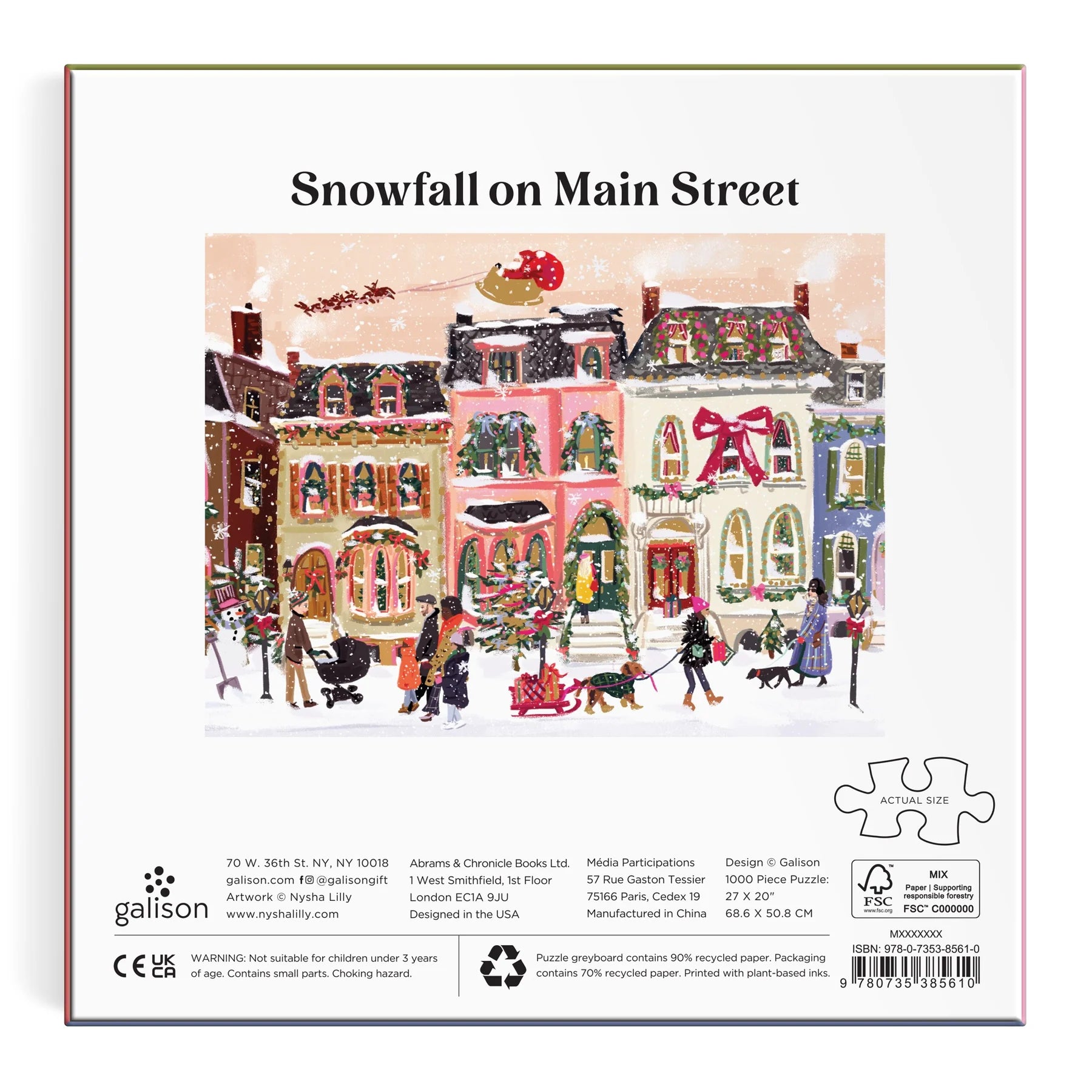 Snowfall on Main Street - 1000pc Foil Jigsaw Puzzle - Galison - littleyoyo.ca