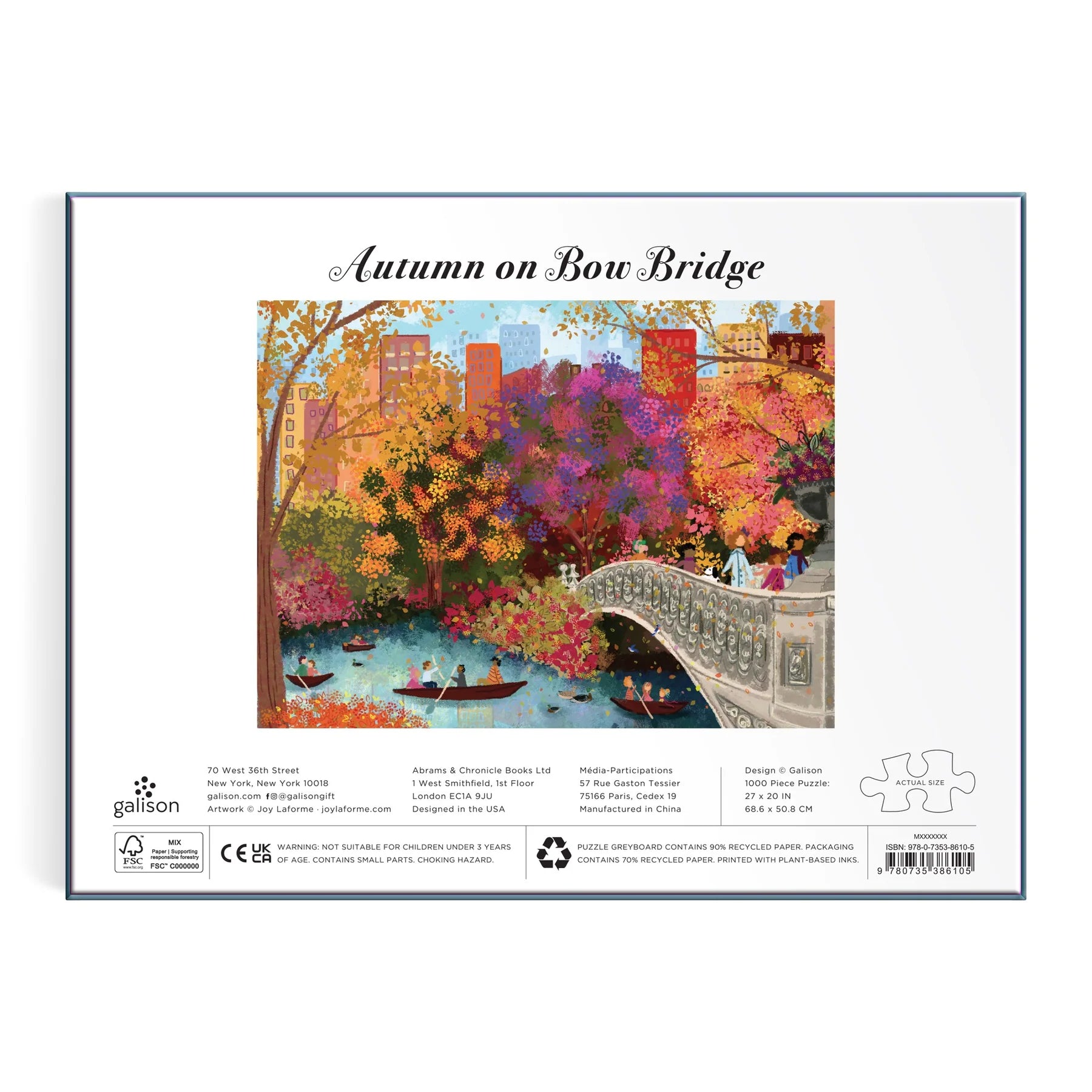 Joy Laforme Autumn on Bow Bridge - 1000pc Jigsaw Puzzle - Galison - littleyoyo.ca