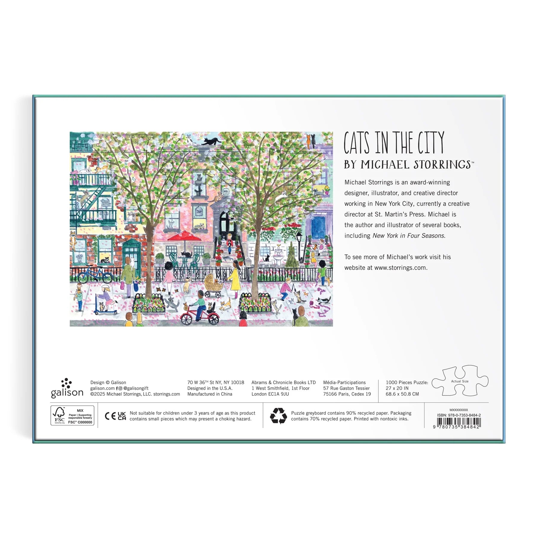 Michael Storrings Cats in the City - 1000pc Jigsaw Puzzle - Galison - littleyoyo.ca