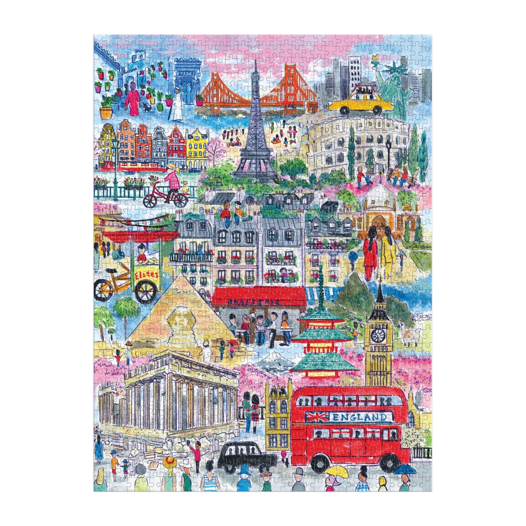 Michael Storrings Cities Around the World - 1000pc Jigsaw Puzzle - Galison - littleyoyo.ca