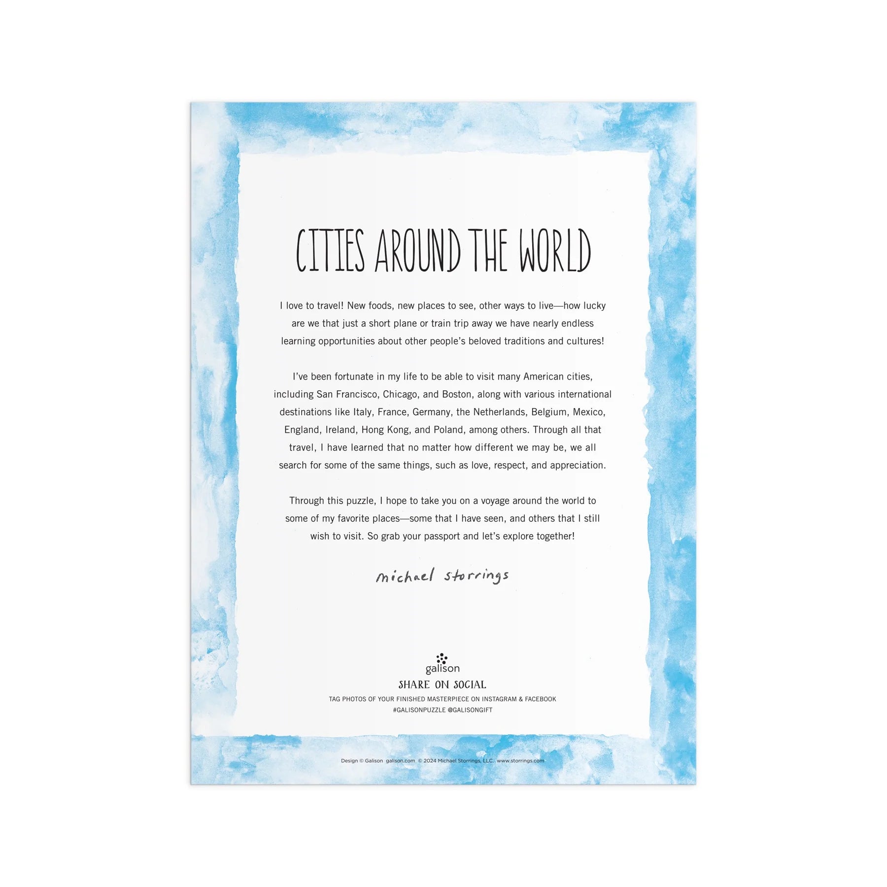 Michael Storrings Cities Around the World - 1000pc Jigsaw Puzzle - Galison - littleyoyo.ca