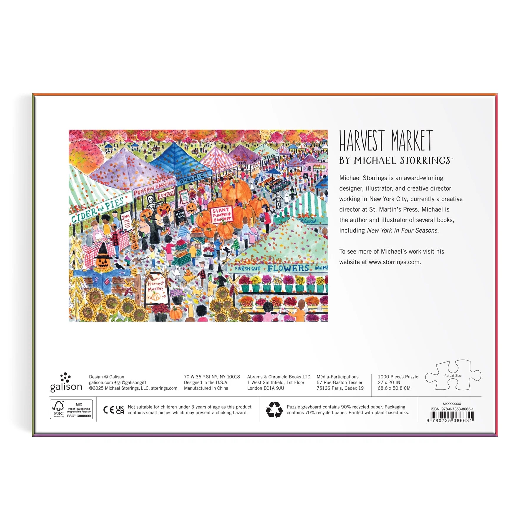 Michael Storrings Harvest Market - 1000pc Jigsaw Puzzle - Galison - littleyoyo.ca