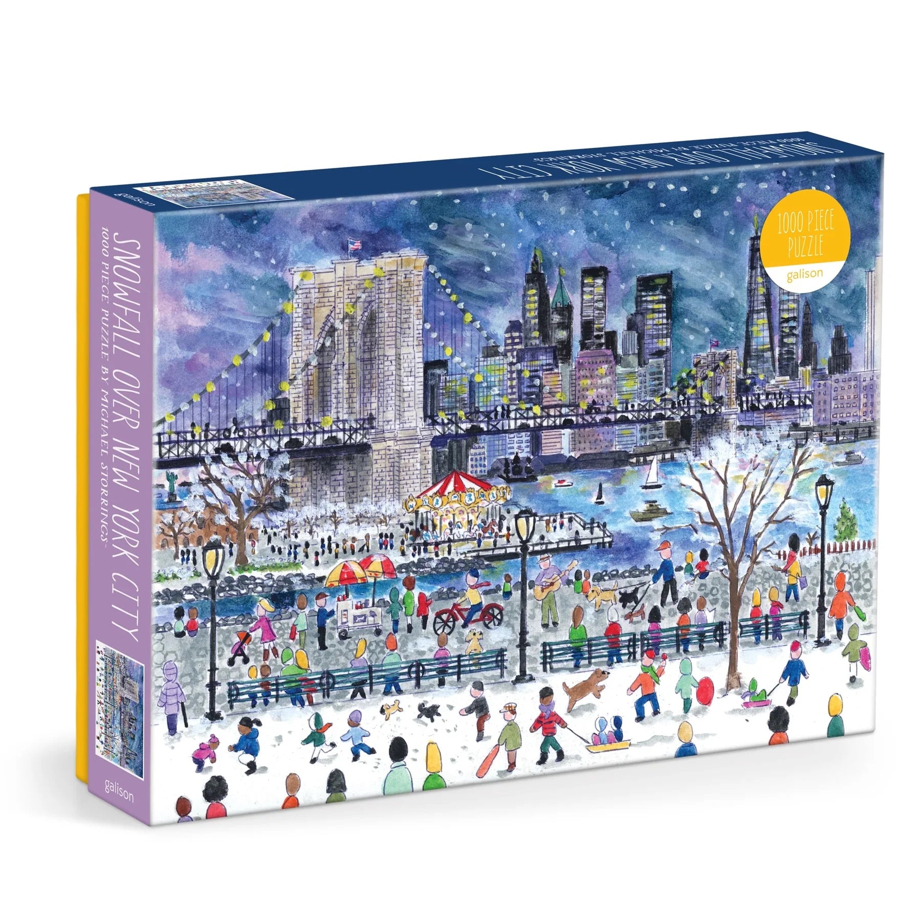 Michael Storrings Snowfall Over New York City - 1000pc Jigsaw Puzzle - Galison - littleyoyo.ca
