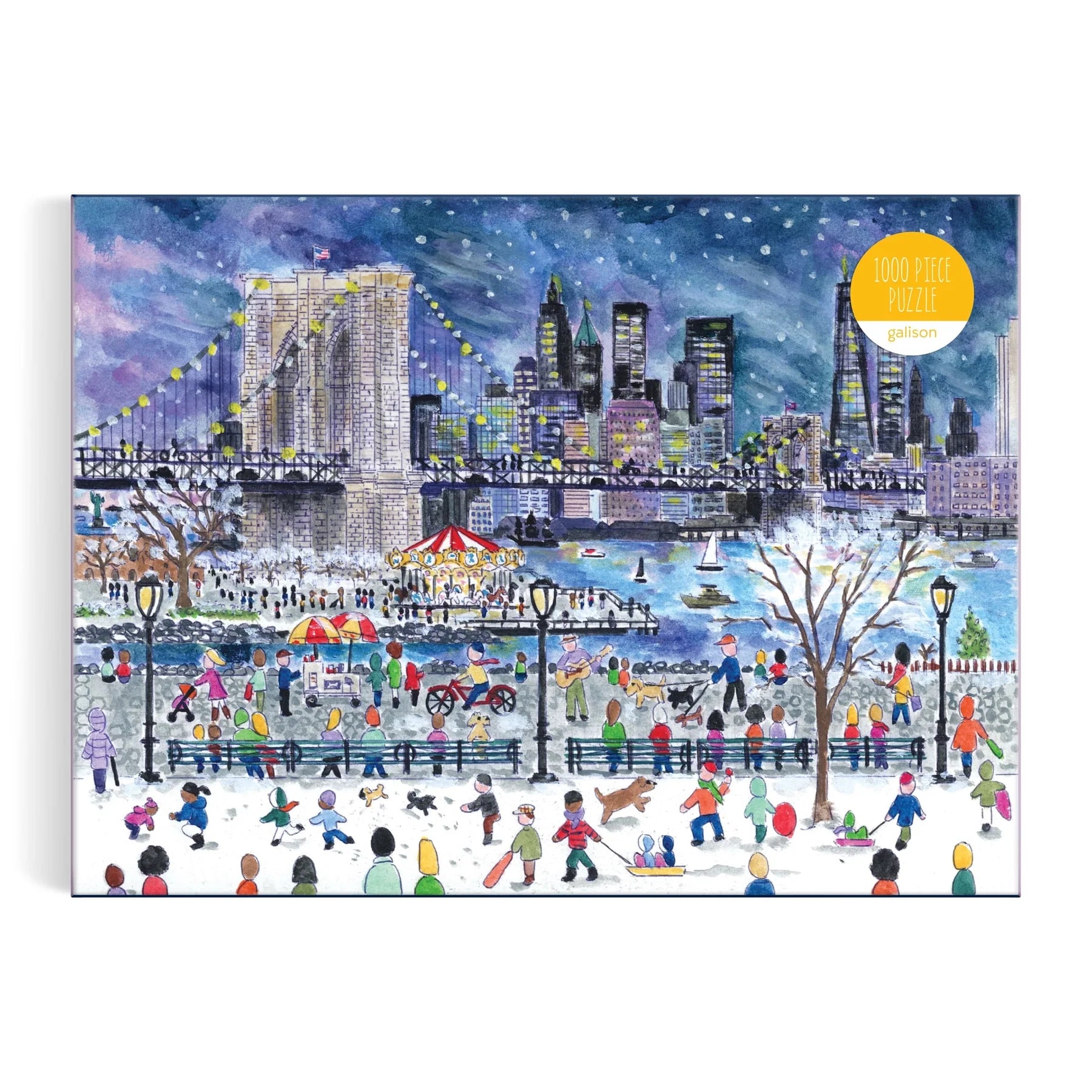 Michael Storrings Snowfall Over New York City - 1000pc Jigsaw Puzzle - Galison - littleyoyo.ca