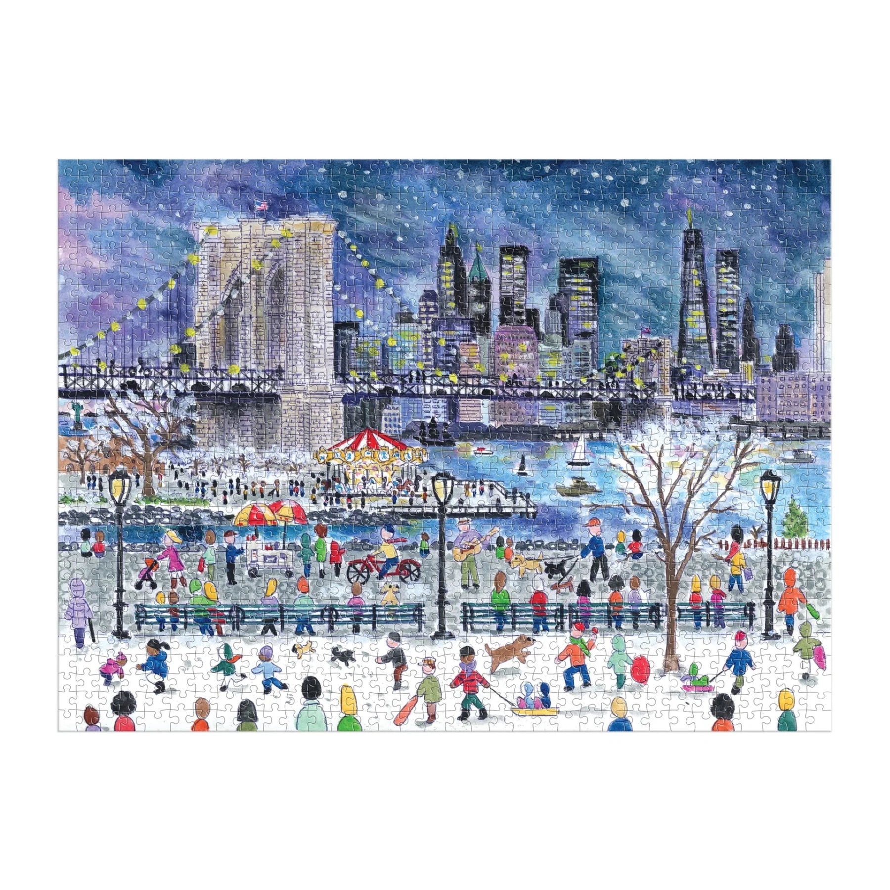 Michael Storrings Snowfall Over New York City - 1000pc Jigsaw Puzzle - Galison - littleyoyo.ca