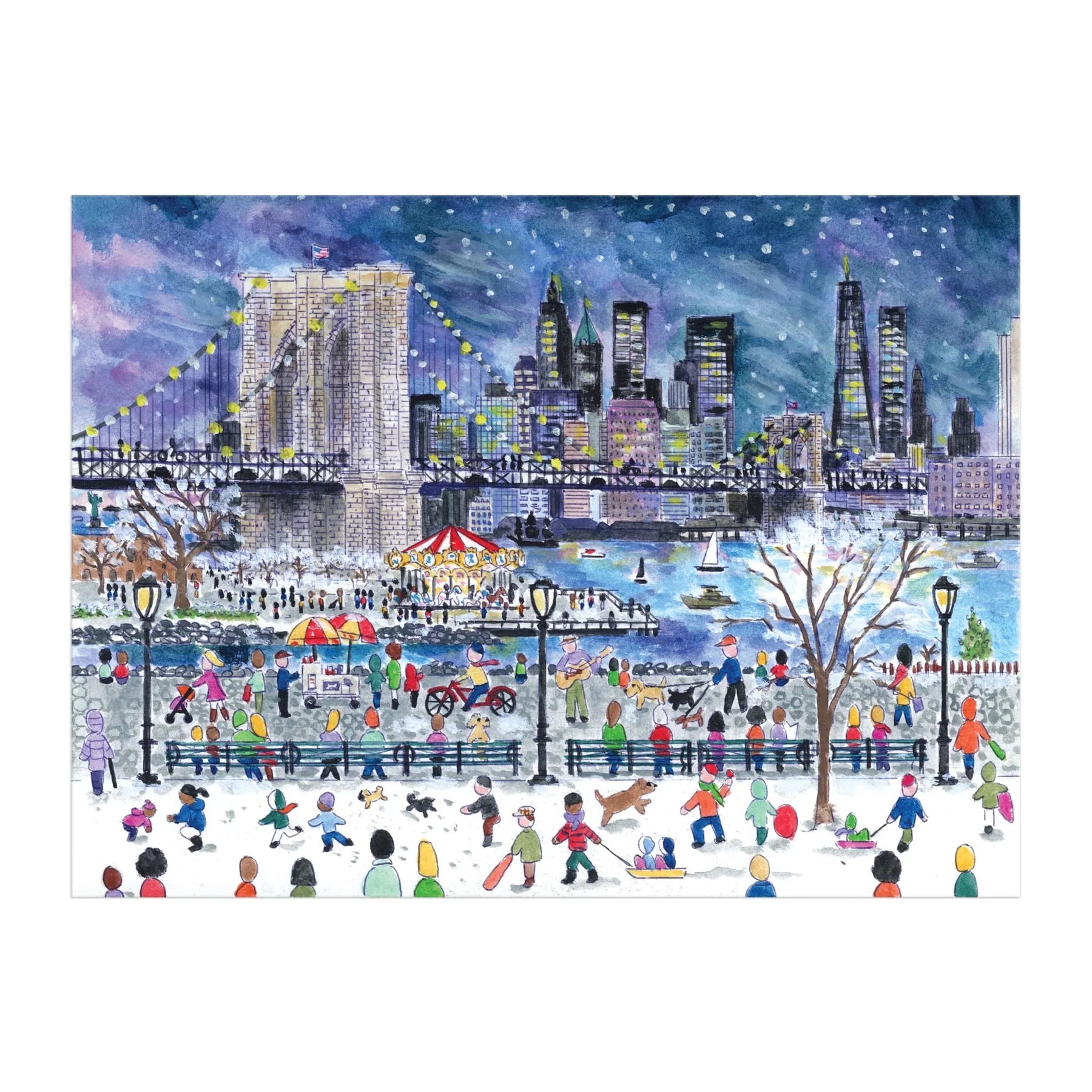 Michael Storrings Snowfall Over New York City - 1000pc Jigsaw Puzzle - Galison - littleyoyo.ca