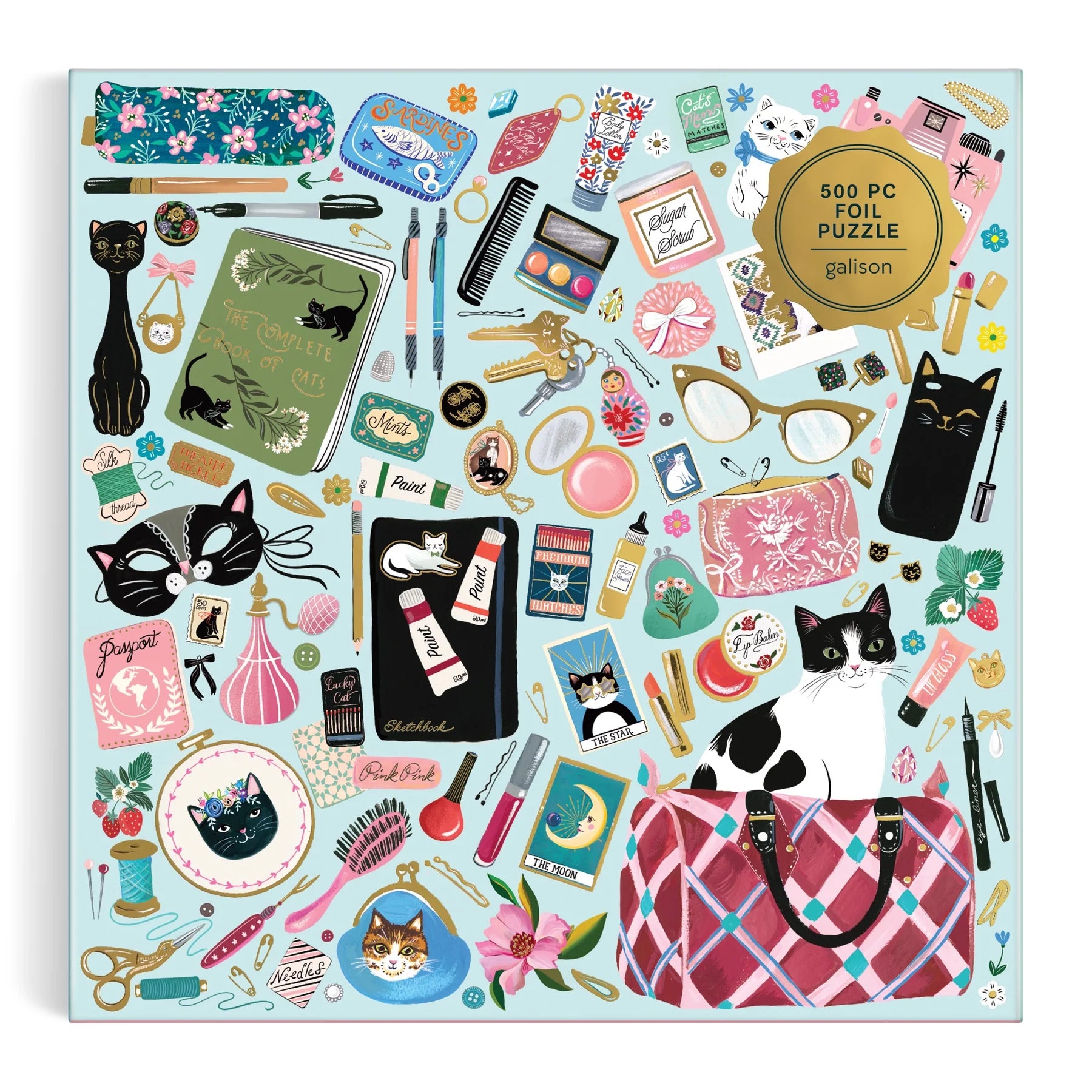 Purrfect Accessories - 500pc Foil Jigsaw Puzzle - Galison - littleyoyo.ca