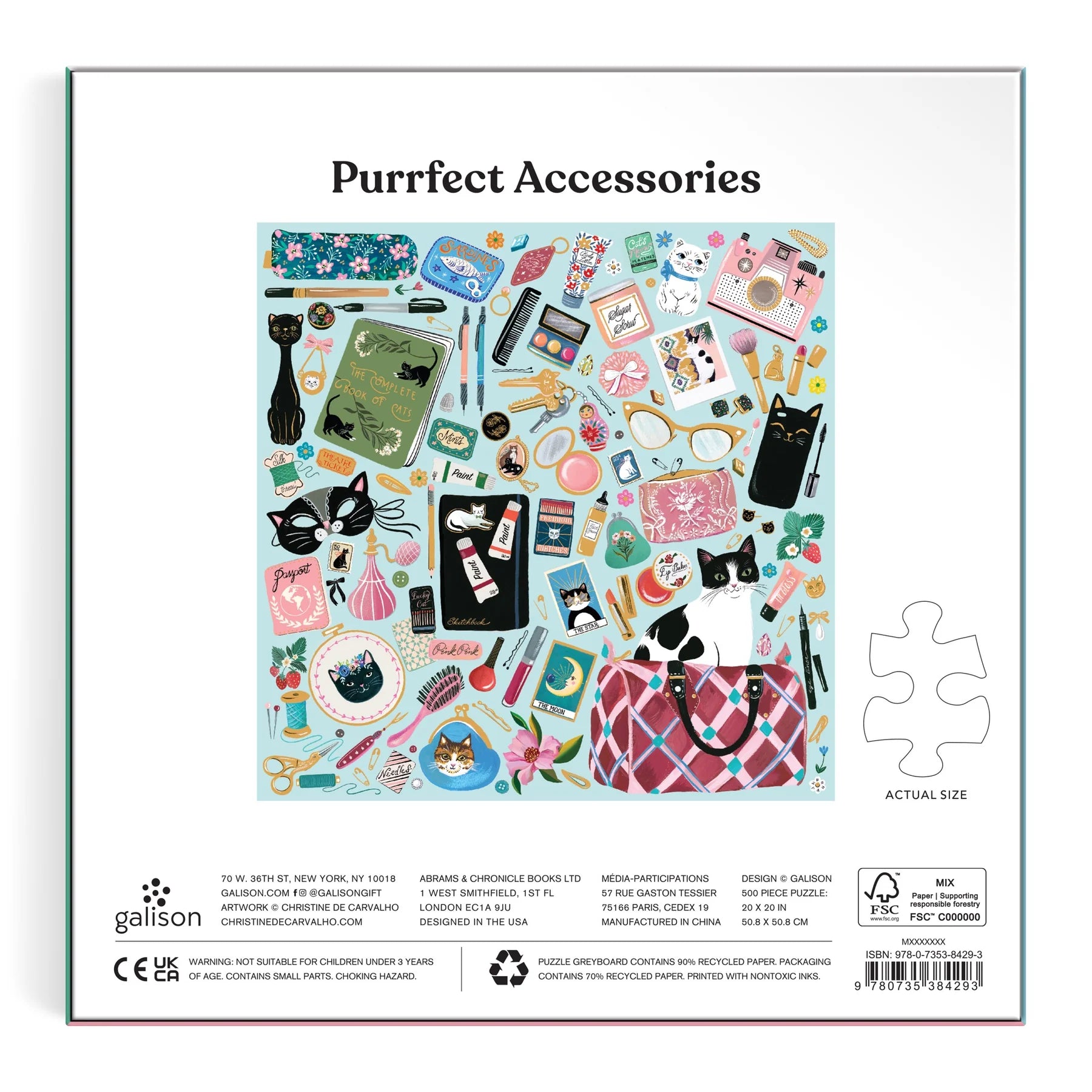 Purrfect Accessories - 500pc Foil Jigsaw Puzzle - Galison - littleyoyo.ca