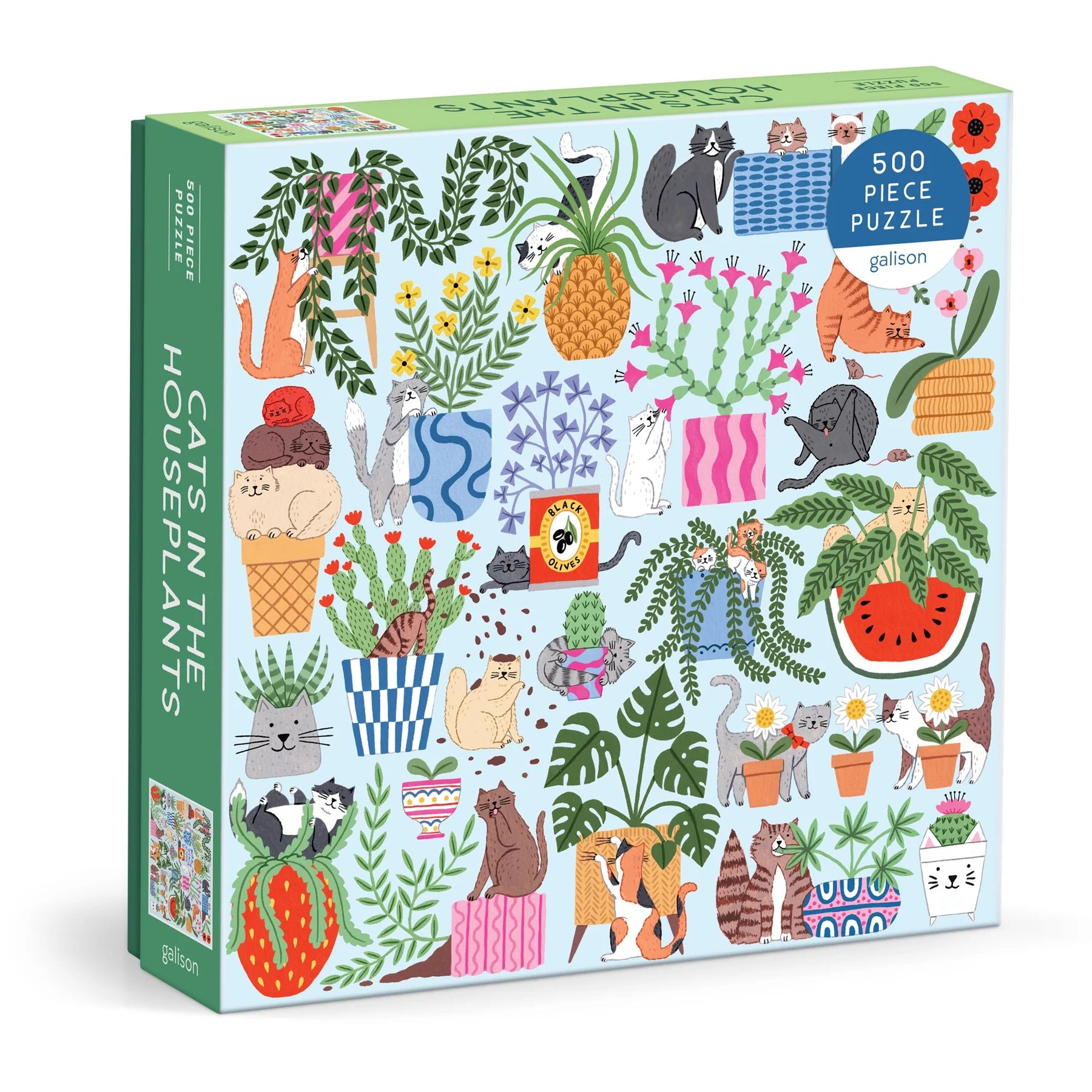 Cats in the Houseplants - 500pc Jigsaw Puzzle - Galison - littleyoyo.ca