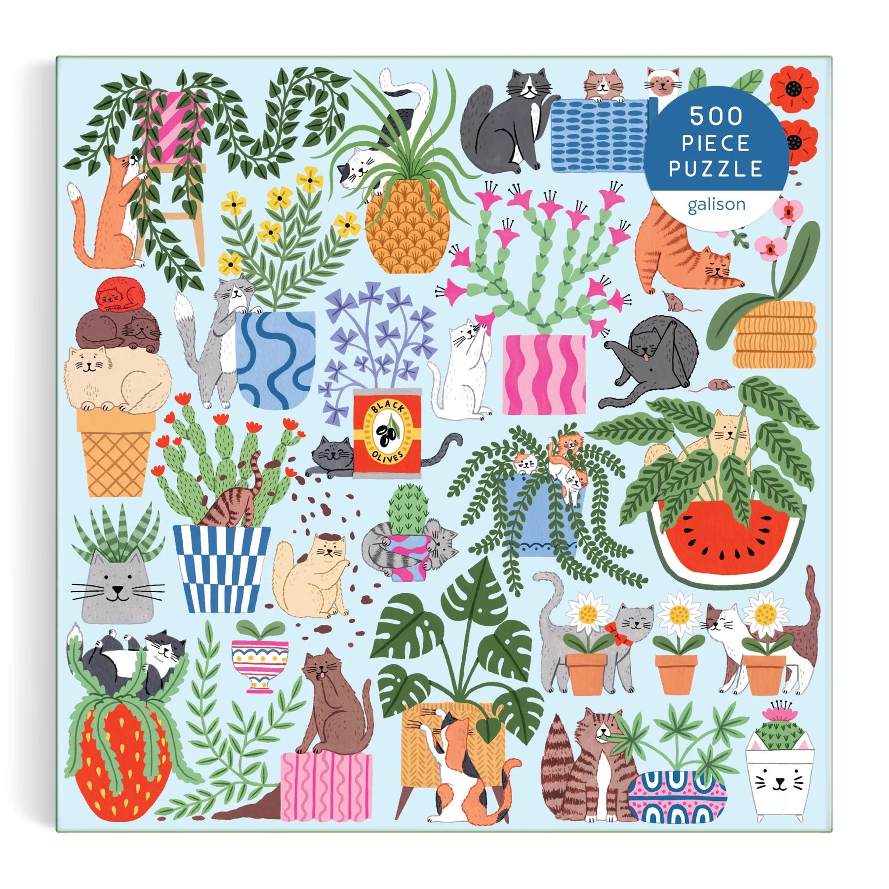 Cats in the Houseplants - 500pc Jigsaw Puzzle - Galison - littleyoyo.ca