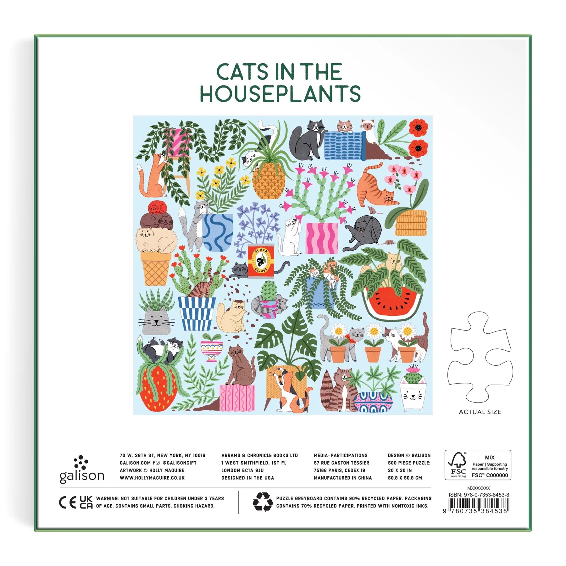 Cats in the Houseplants - 500pc Jigsaw Puzzle - Galison - littleyoyo.ca