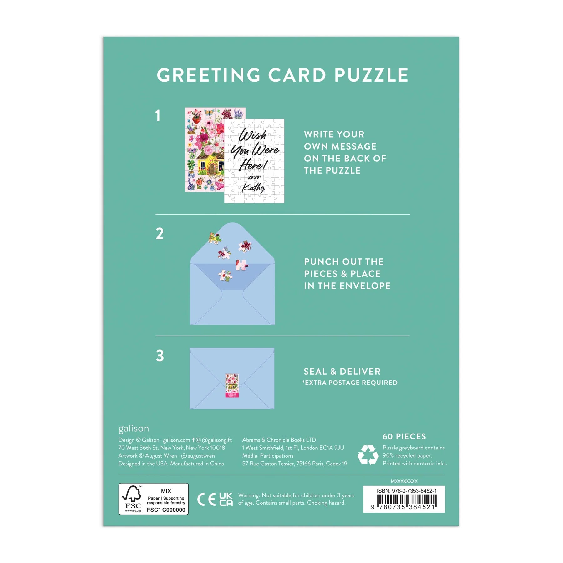 Buzzy Bouquets Greeting Card Puzzle - Galison - littleyoyo.ca