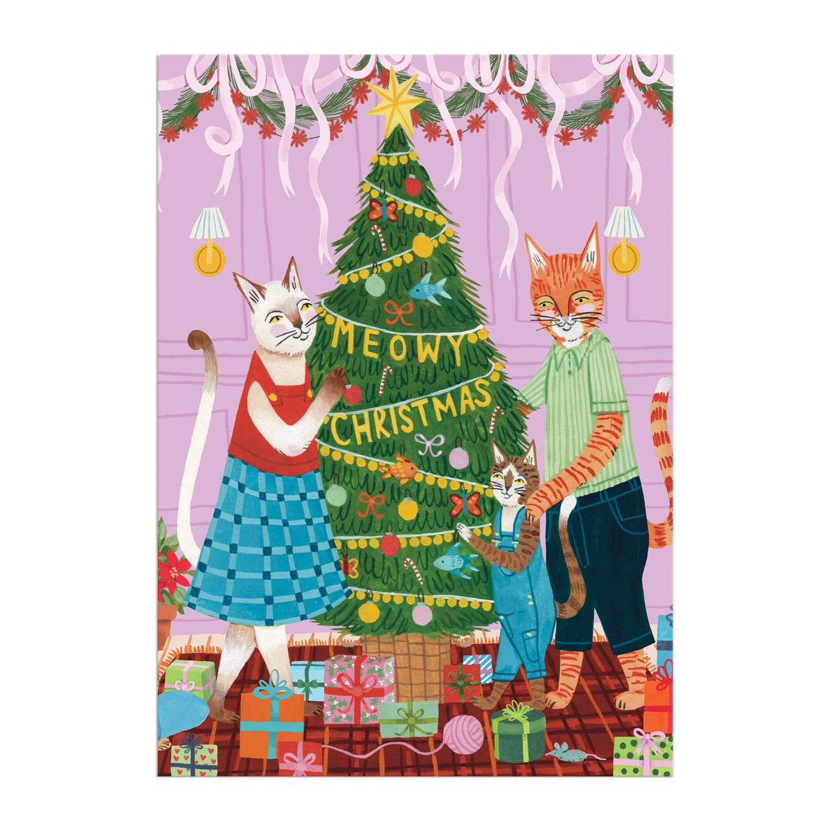 Meowy Christmas Greeting Card Puzzle