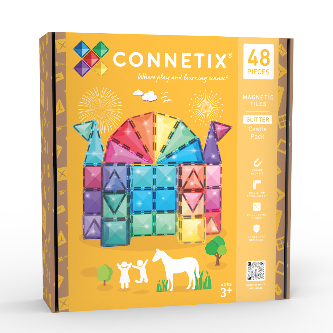 Connetix - Glitter Castle Pack - 48 Piece - Connetix - littleyoyo.ca