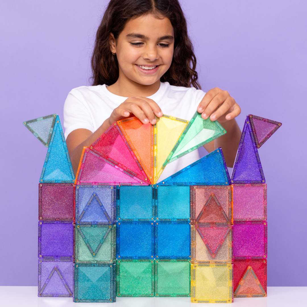 Connetix - Glitter Castle Pack - 48 Piece - Connetix - littleyoyo.ca