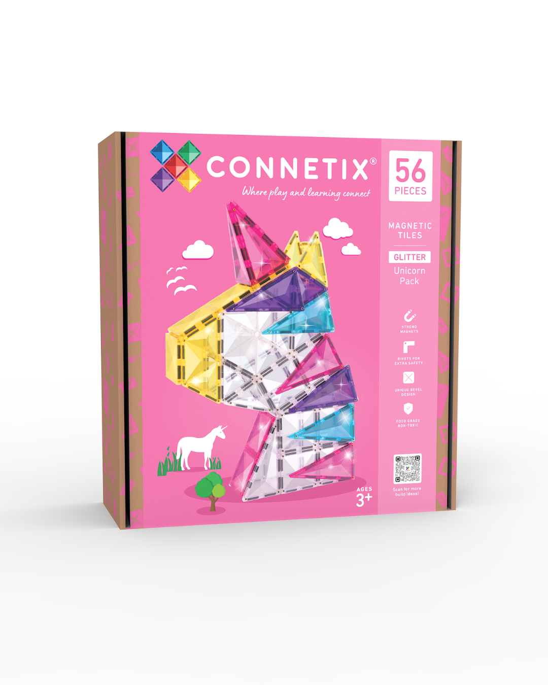 Connetix - Glitter Unicorn Pack - 56 Piece - Connetix - littleyoyo.ca