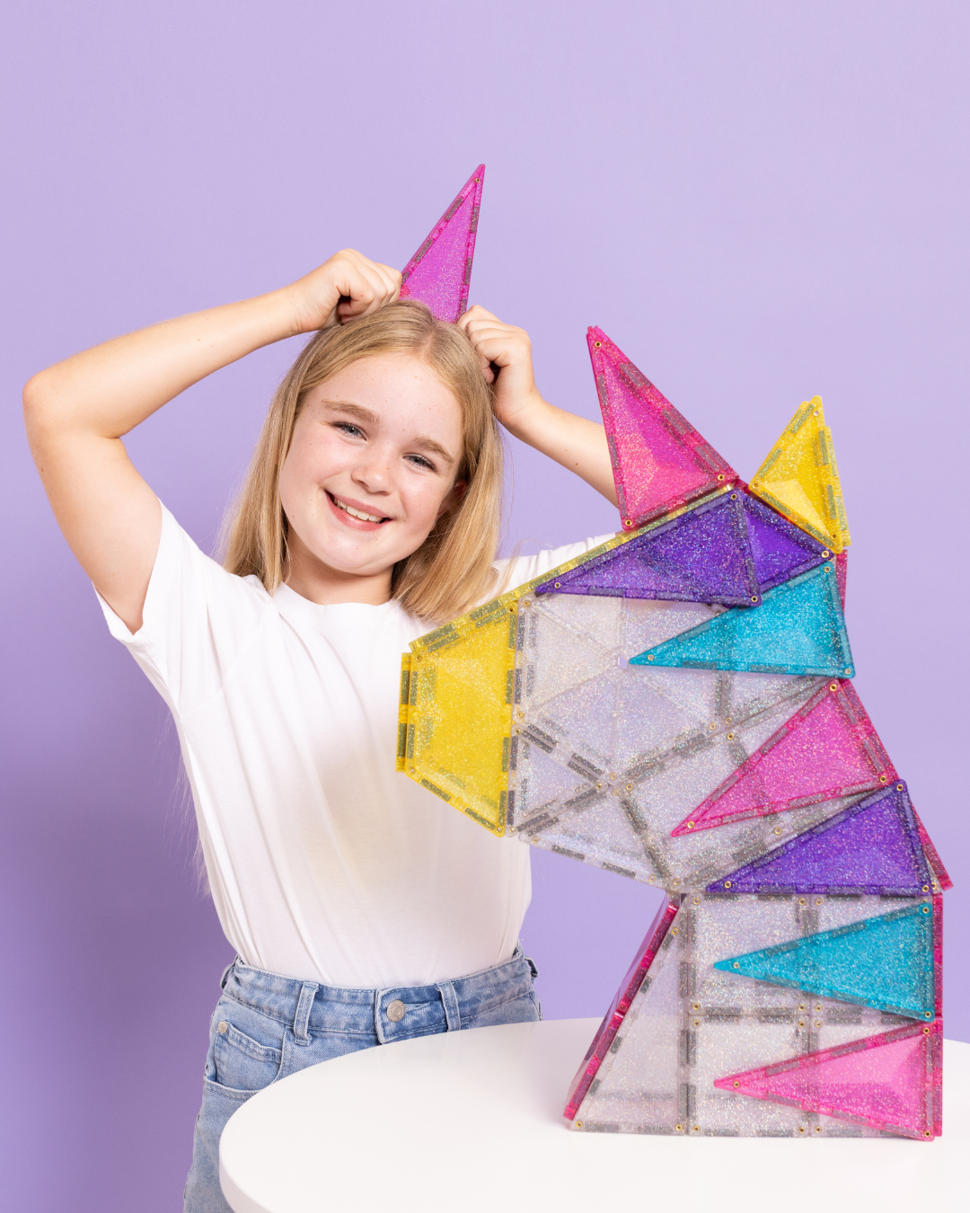 Connetix - Glitter Unicorn Pack - 56 Piece