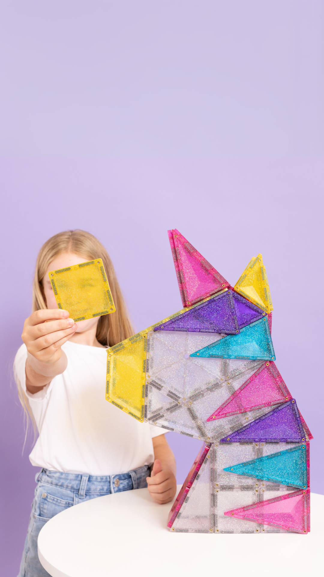 Connetix - Glitter Unicorn Pack - 56 Piece - Connetix - littleyoyo.ca