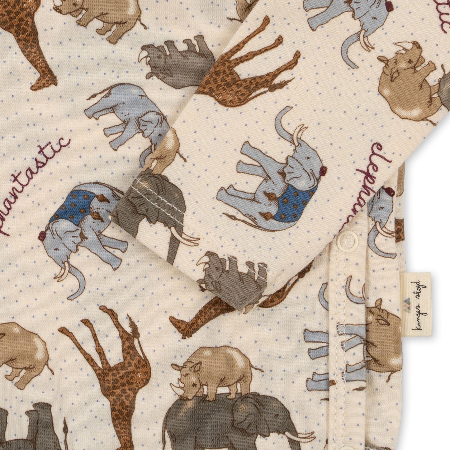 Konges Slojd - Organic Cotton Newborn Bodysuit - Elephantastic
