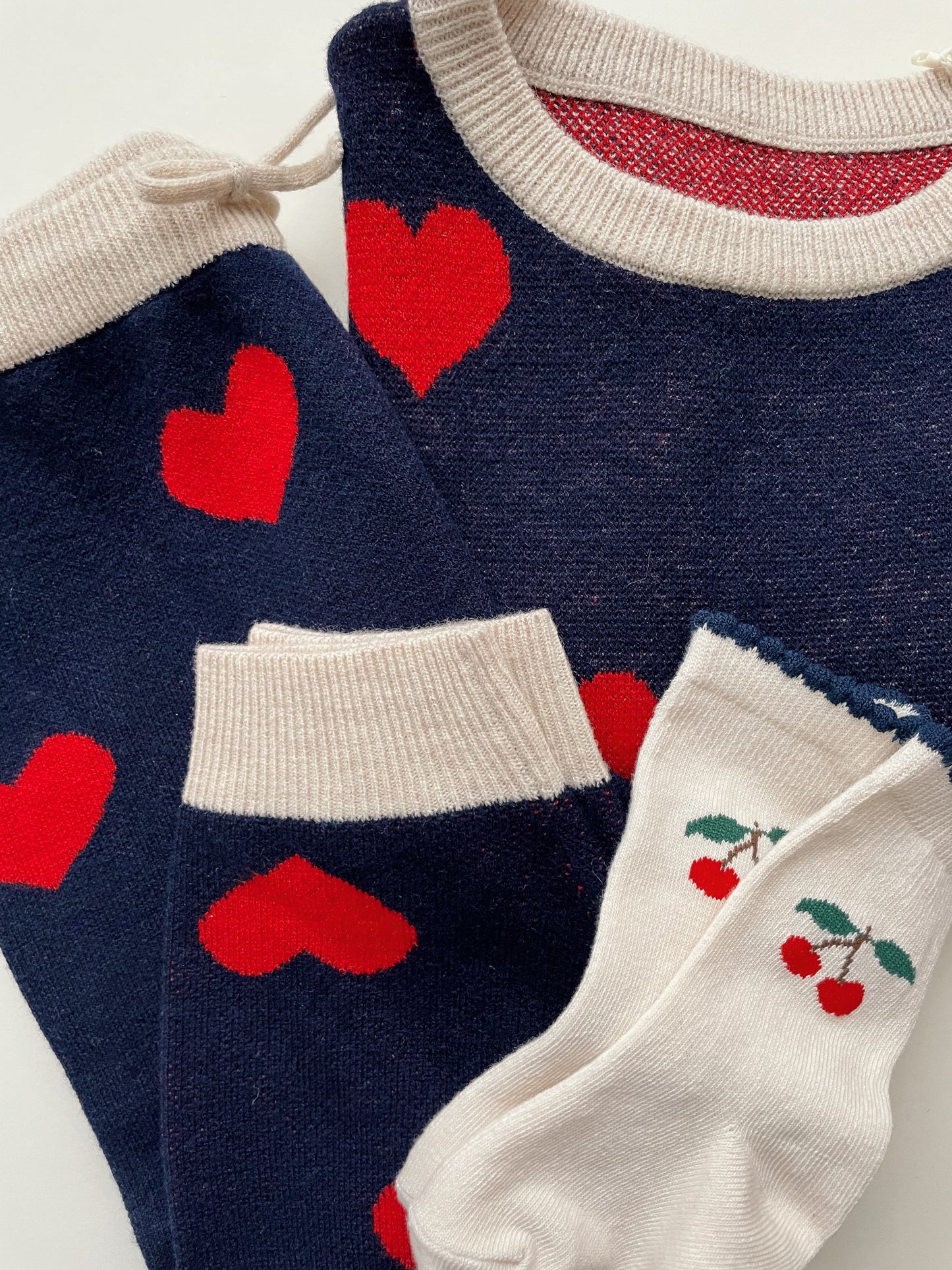 Konges Slojd - Lapis Knit Blouse GOTS - Navy Heart