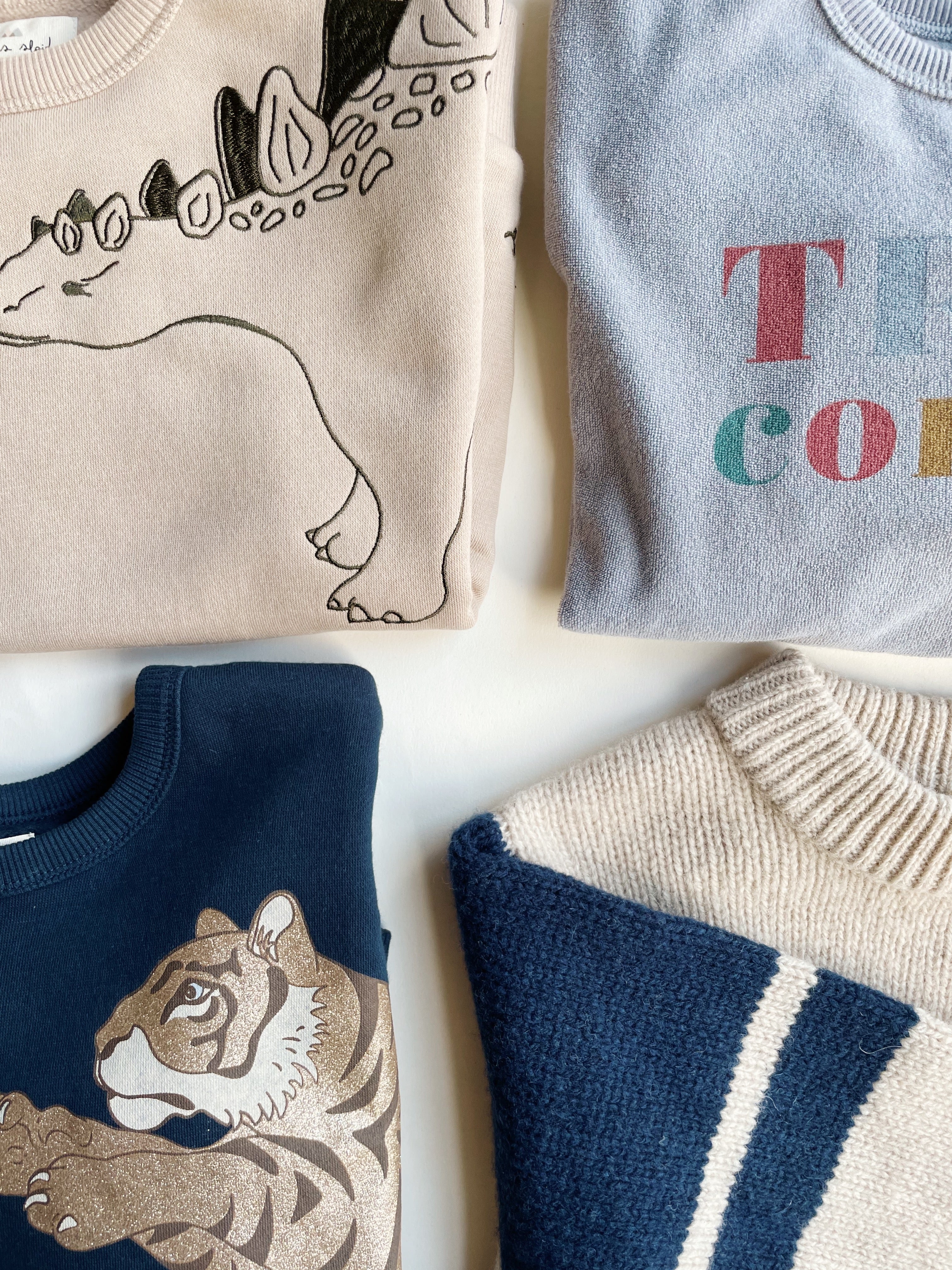 Konges Slojd - Lou Animal Spike Dino Sweatshirt Gots - Oxford Tan - Konges Slojd - littleyoyo.ca