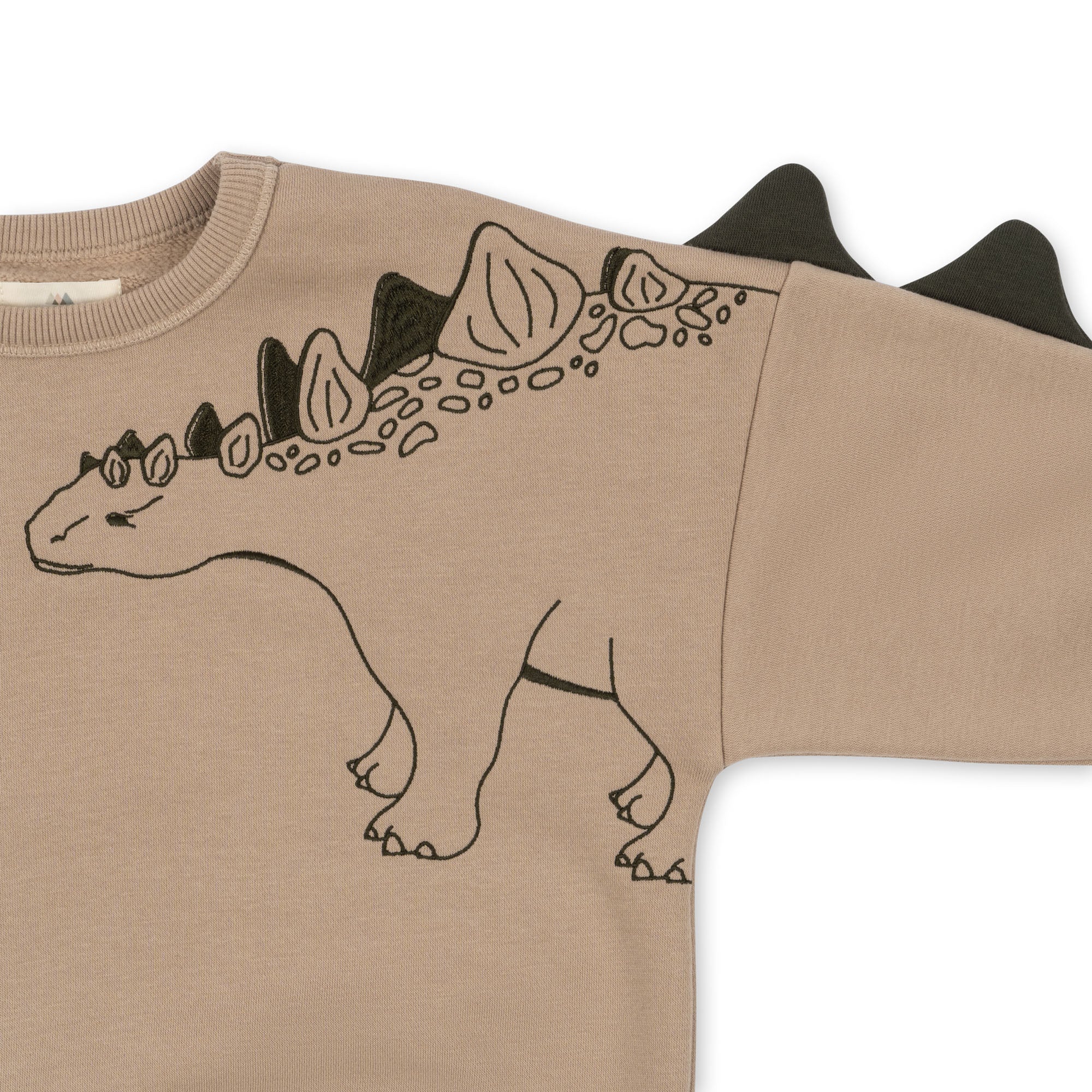 Konges Slojd - Lou Animal Spike Dino Sweatshirt Gots - Oxford Tan - Konges Slojd - littleyoyo.ca
