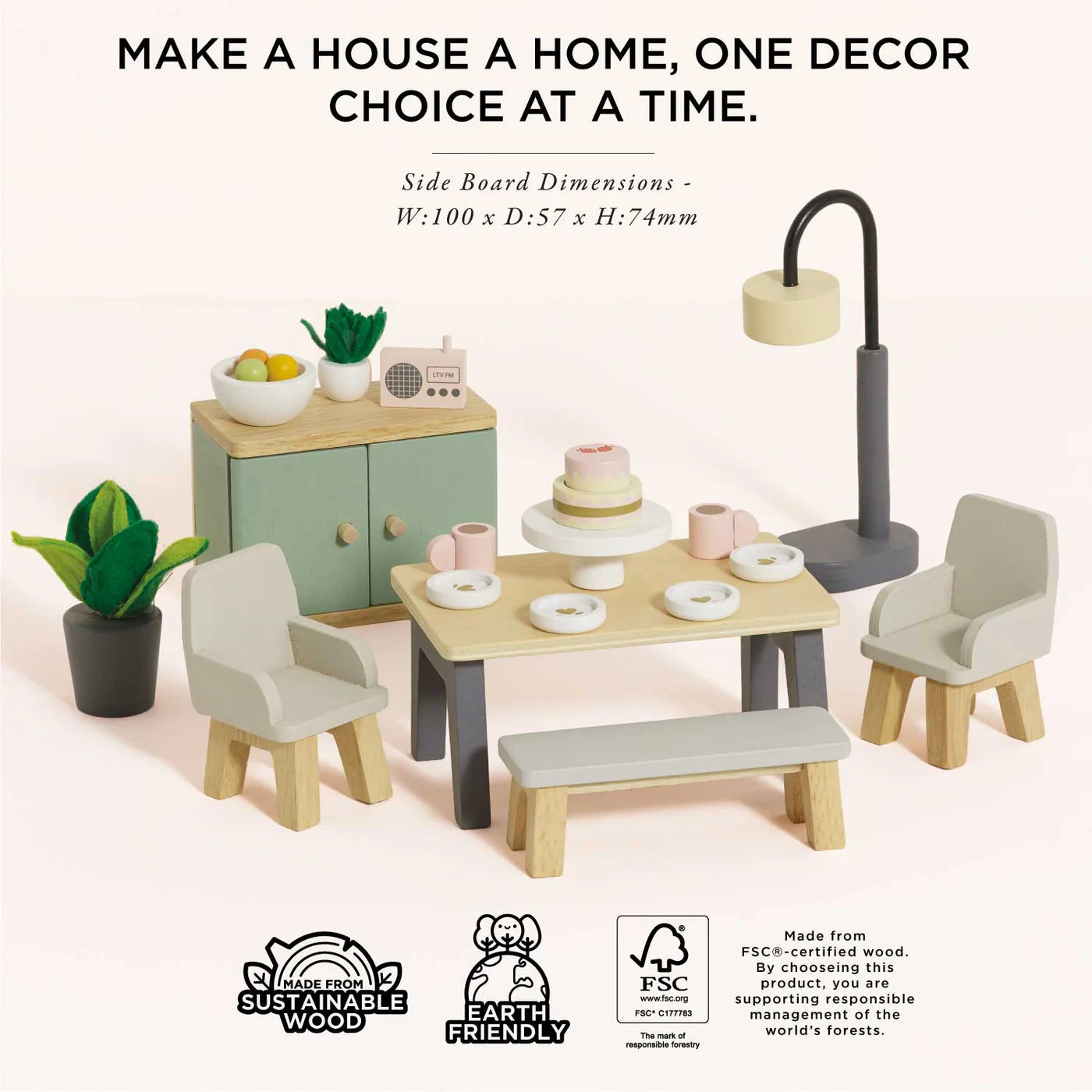 Le Toy Van - Wooden Dolls House Dining Room - Le Toy Van - littleyoyo.ca