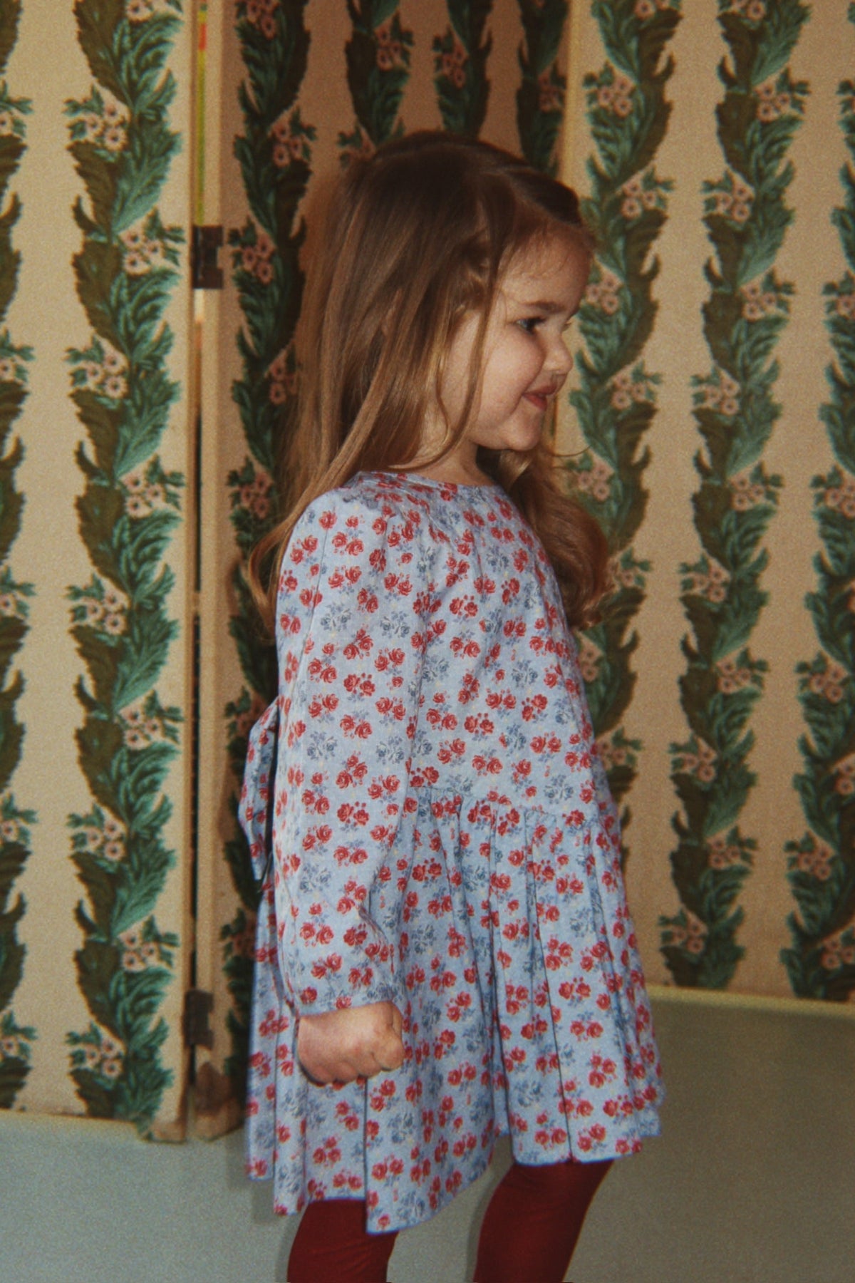 Konges Slojd Avi LS Bow Dress GOTS - Lumina Blu