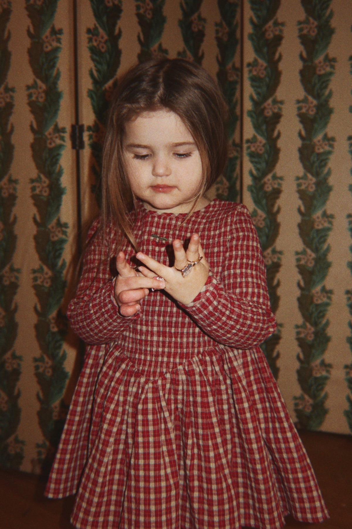Konges Slojd Elin Smock Dress GOTS - Brick Check