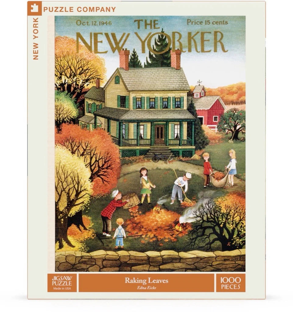 Raking Leaves - 1000 Piece Jigsaw Puzzle - New York Puzzle Company - littleyoyo.ca