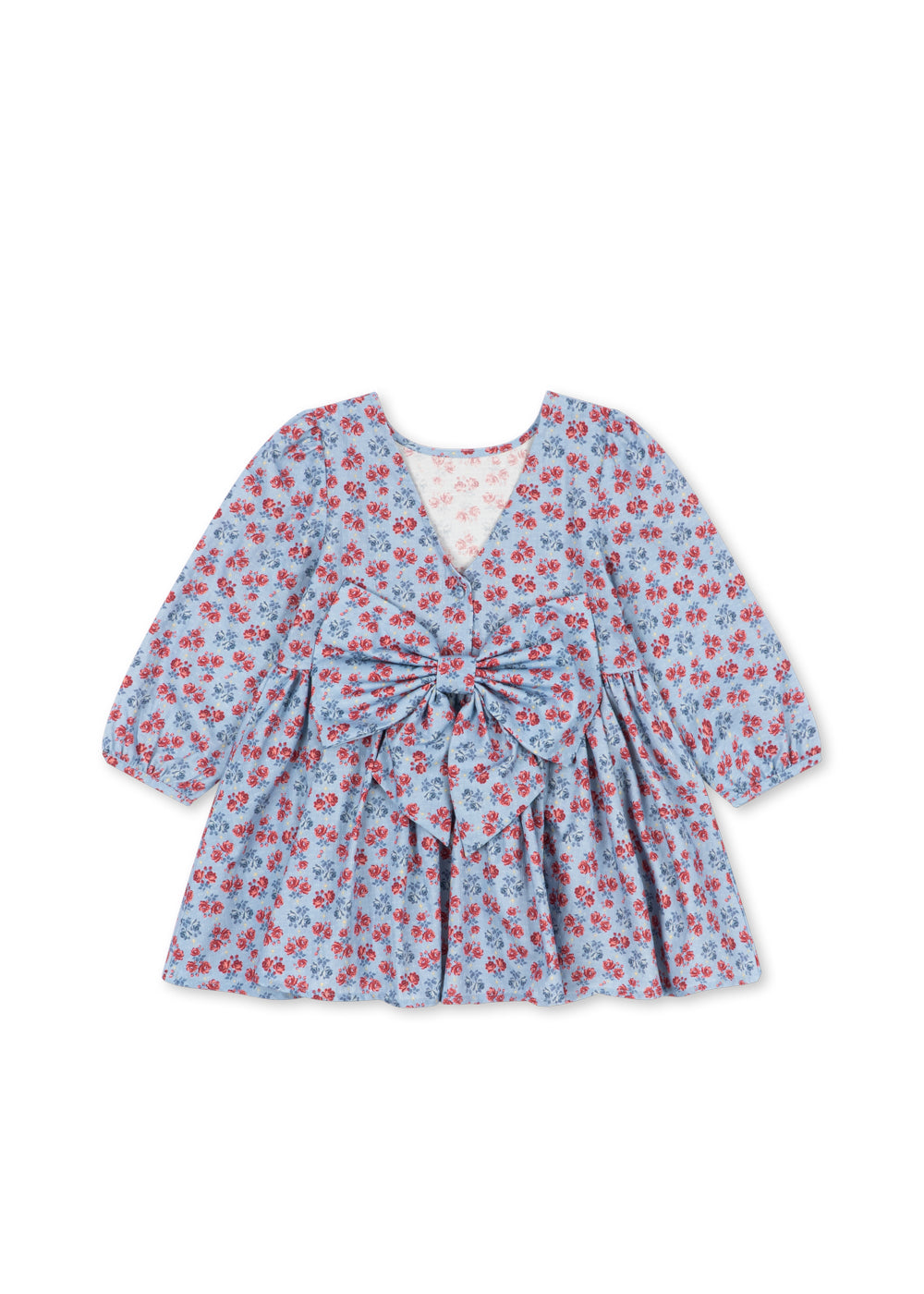Konges Slojd Avi LS Bow Dress GOTS - Lumina Blu