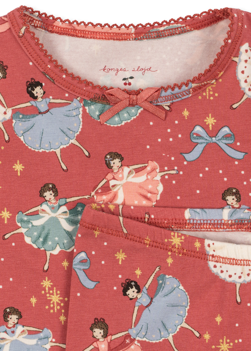 Konges Slojd Basic Blouse/Pants Set GOTS - Bow Ballerina Blush