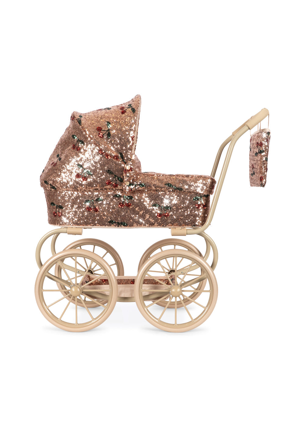 Konges Slojd Sparkly Minnie Doll Pram - Cherry Sequin