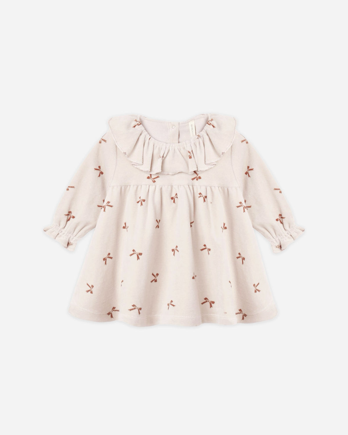 Quincy Mae Velour Baby Dress Red Bows