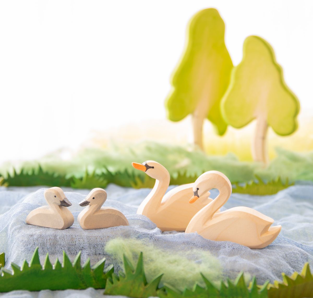 Ostheimer Swan on the lake scene
