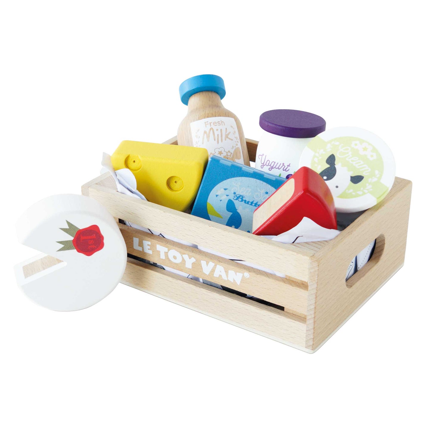 Le Toy Van - Cheese & Dairy Wooden Market Crate
