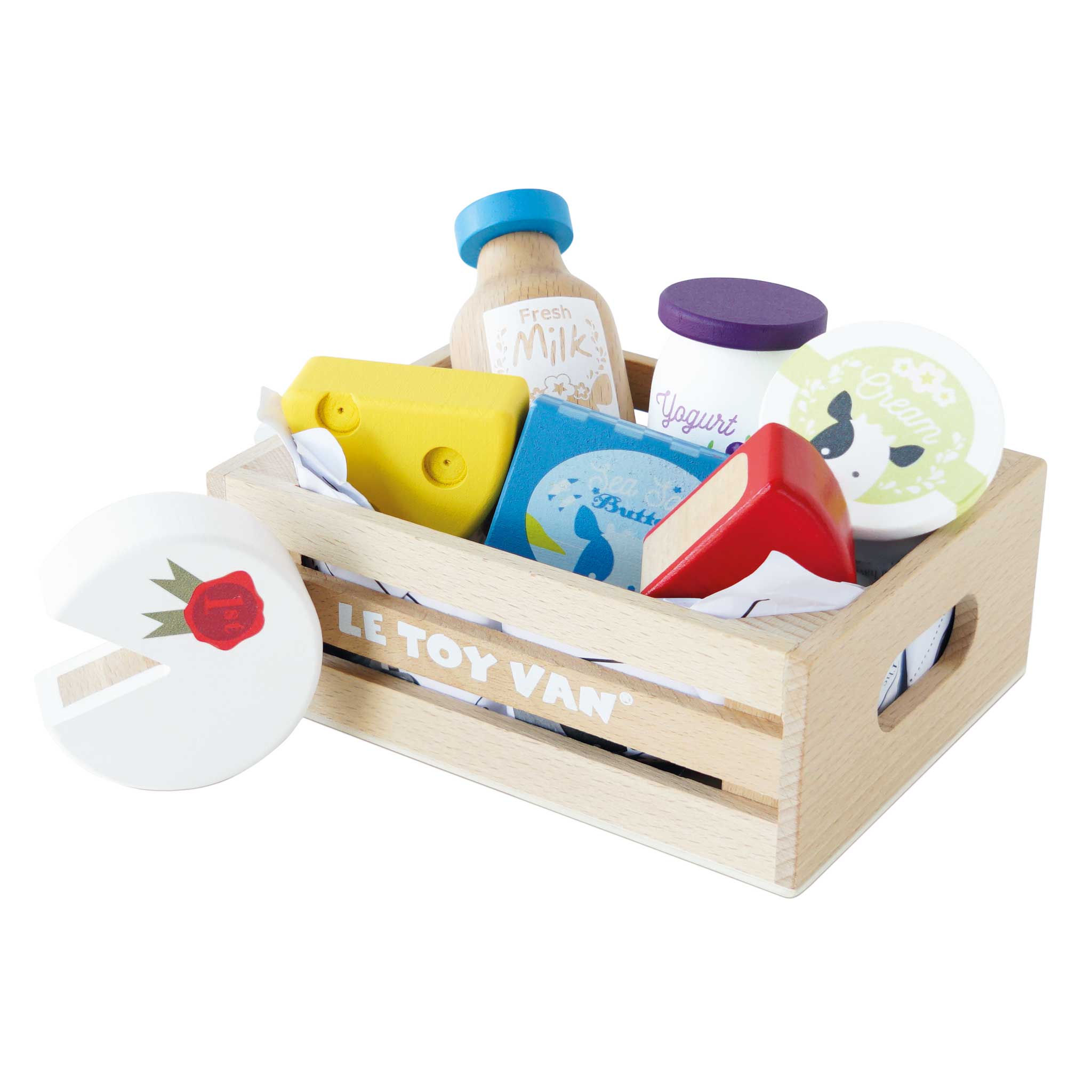 Le Toy Van - Cheese & Dairy Wooden Market Crate - Le Toy Van - littleyoyo.ca