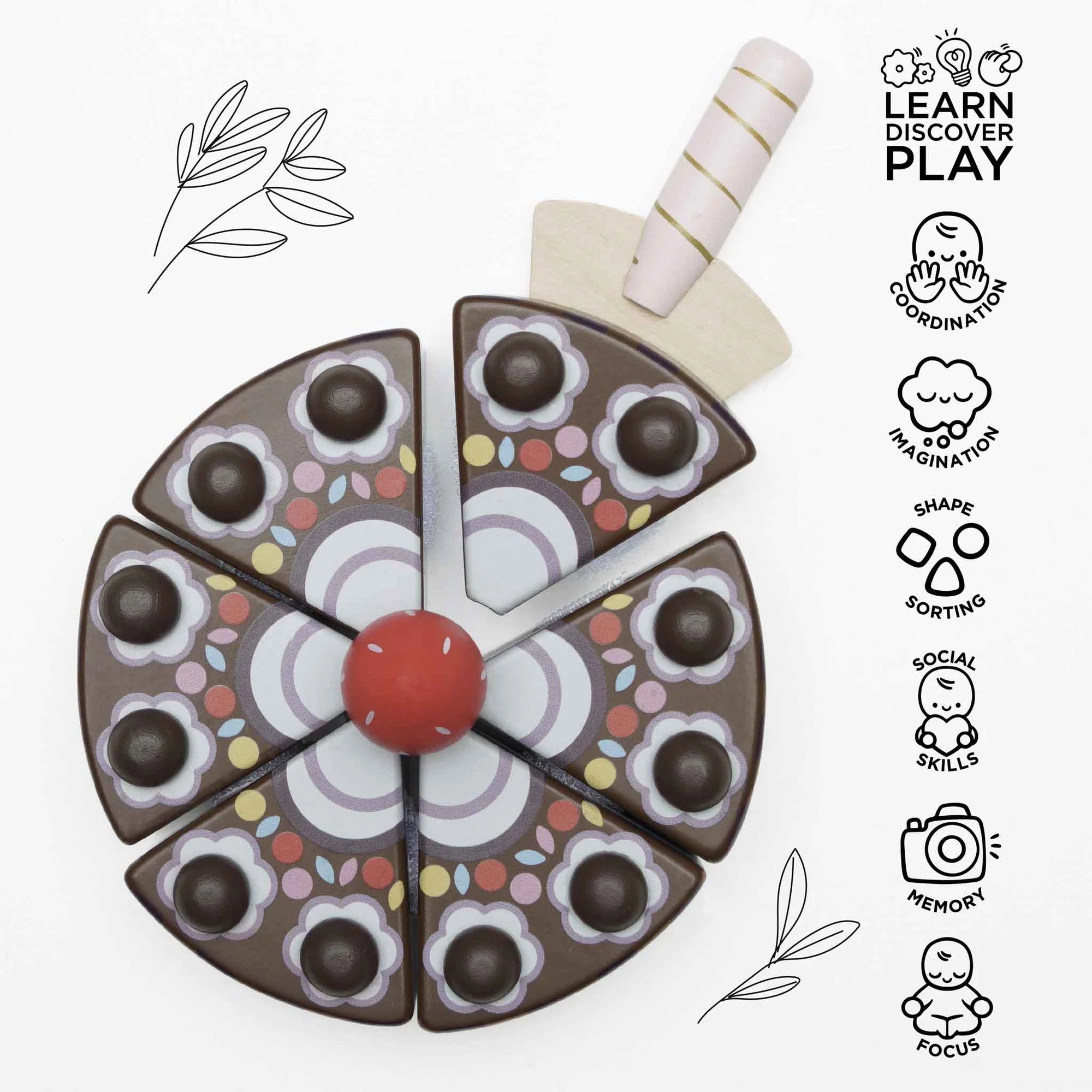 Le Toy Van - Chocolate Gateau Sliceable Cake - Le Toy Van - littleyoyo.ca