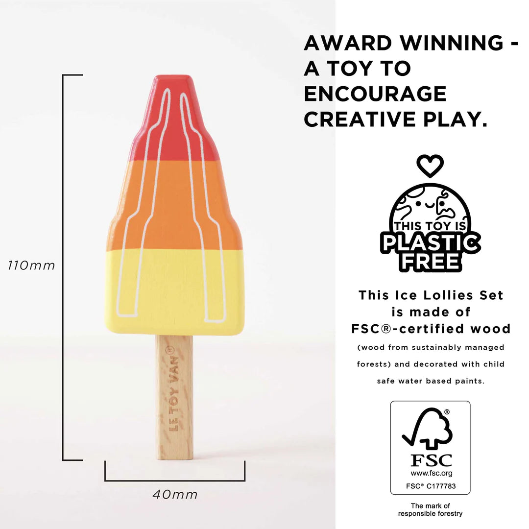 Le Toy Van - Wooden Ice Lollies Popsicles - Le Toy Van - littleyoyo.ca