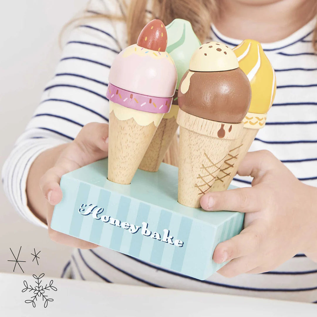 Le Toy Van - Wooden Ice Cream Cones Set - Le Toy Van - littleyoyo.ca